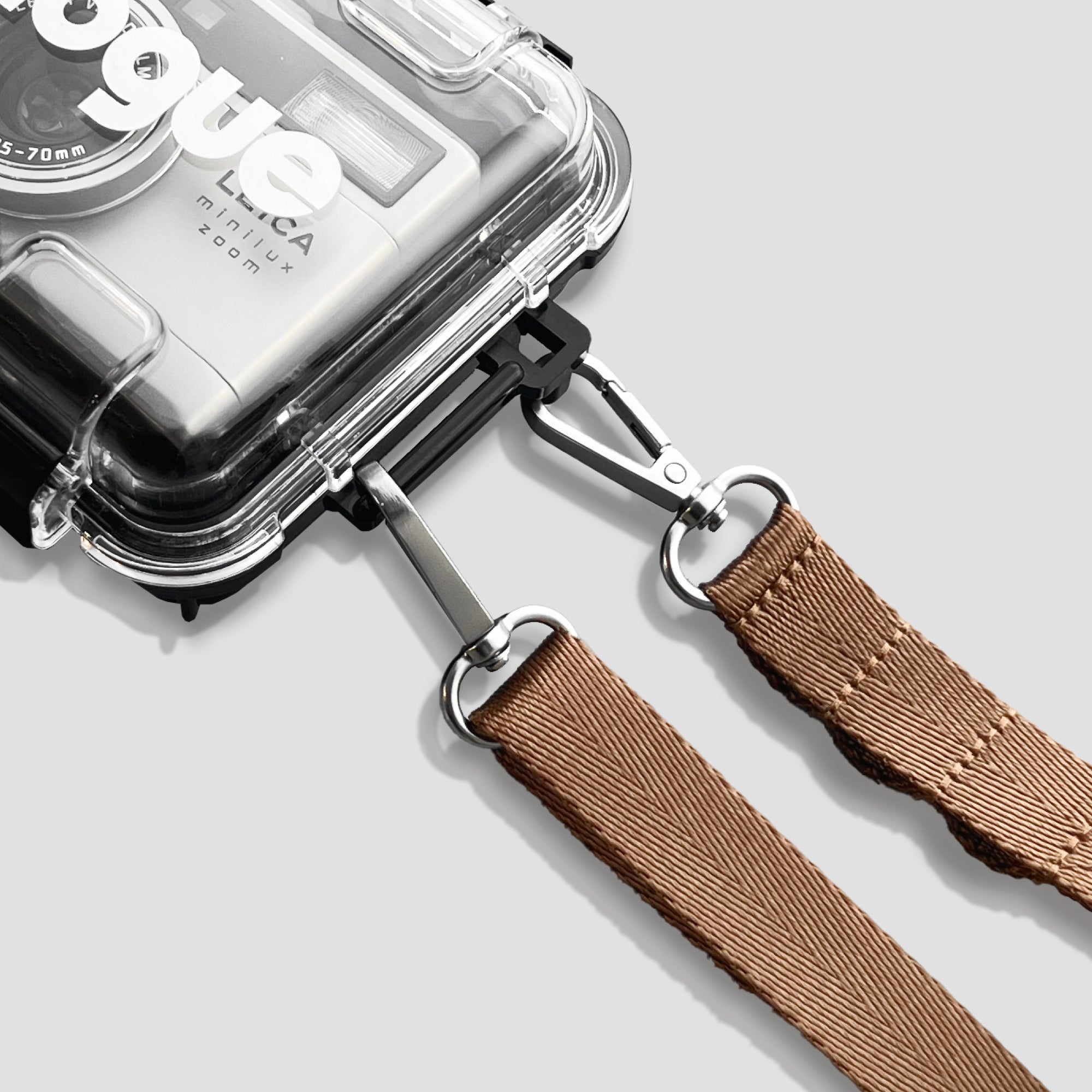 Premium waterproof case for analog cameras, showcasing the durable exterior and secure locking mechanism.