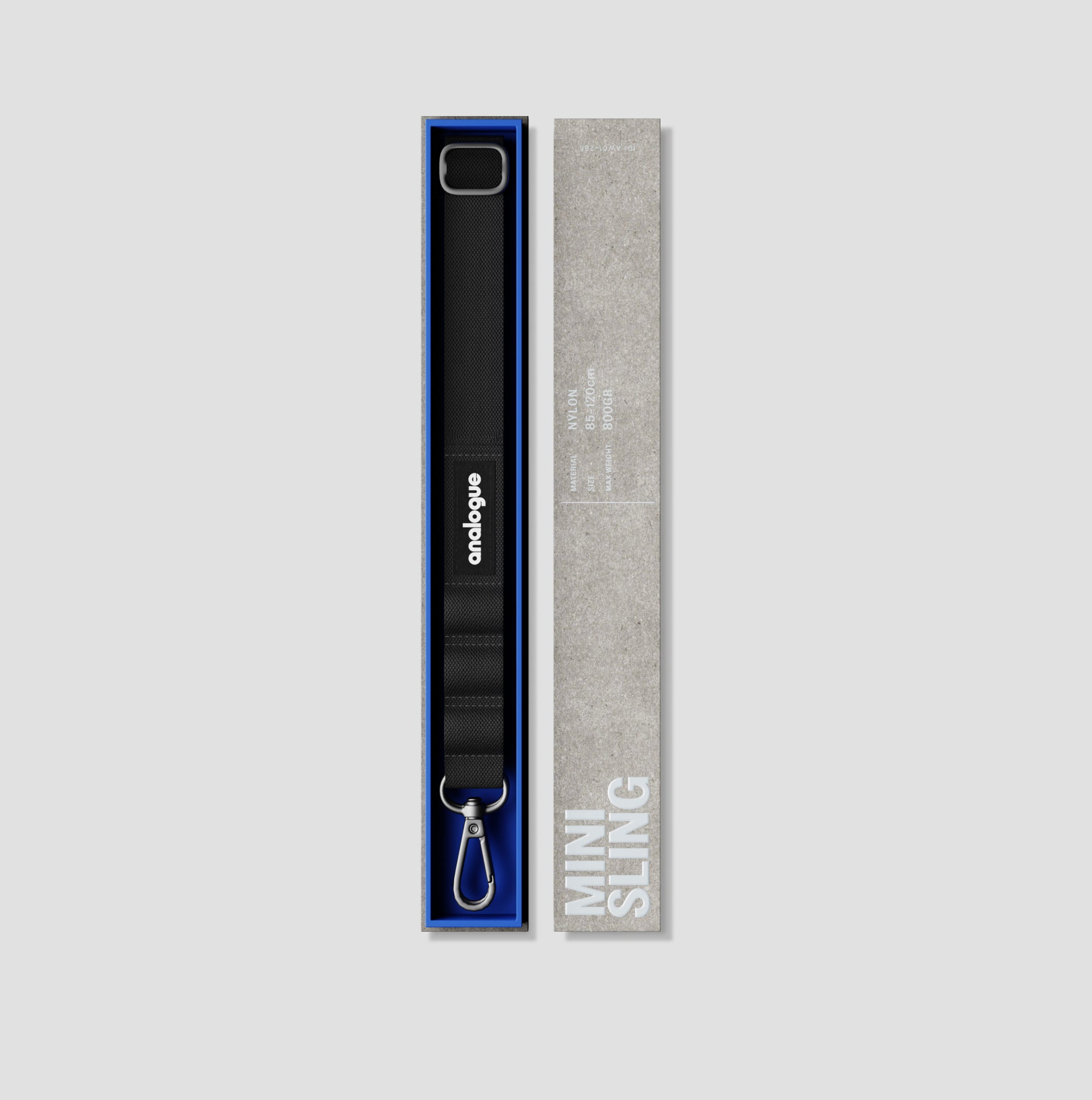 Side view of the mini camera sling worn crossbody, showing its compact fit for small cameras