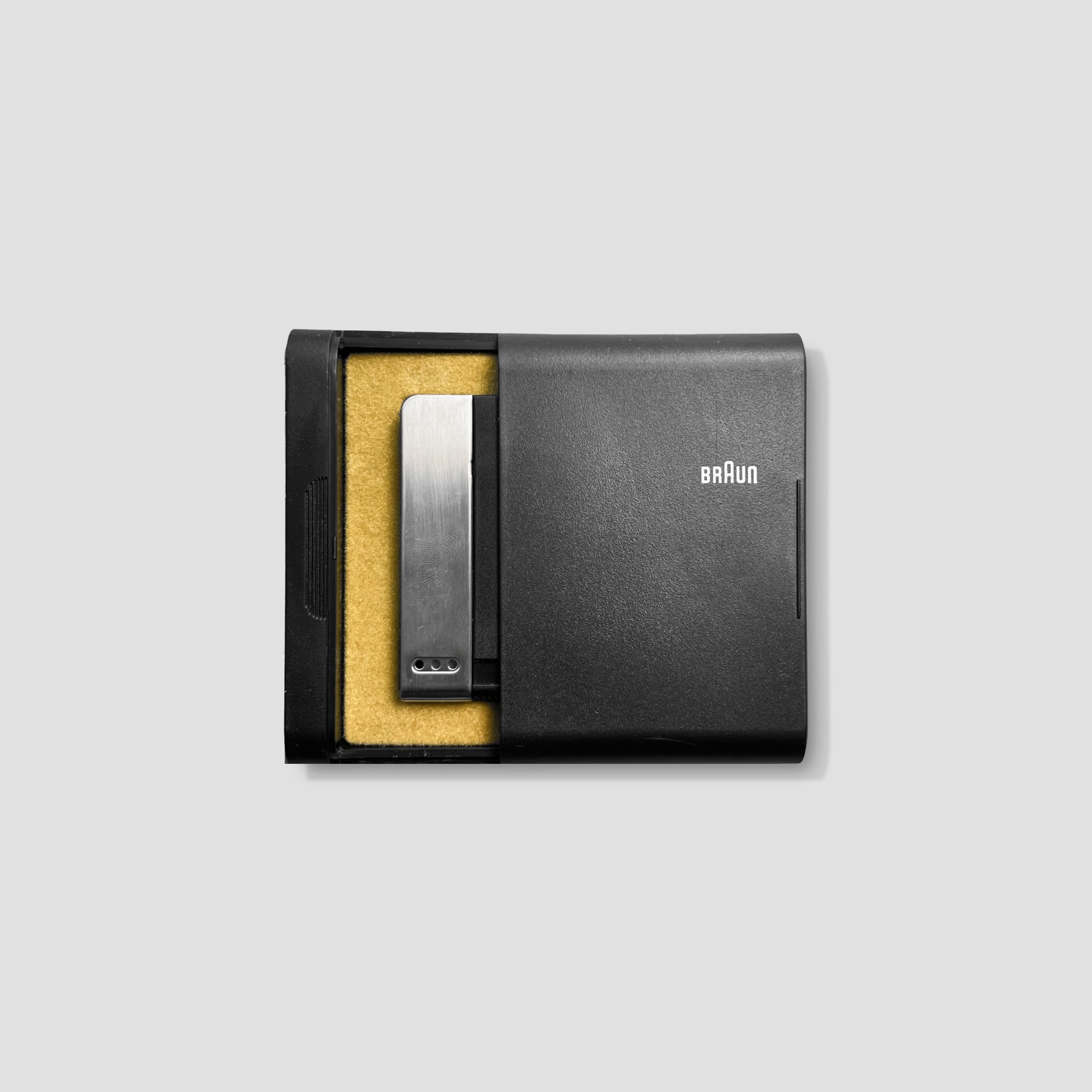 Close-up of the Braun Duo lighters sleek finish, perfect for collectors.