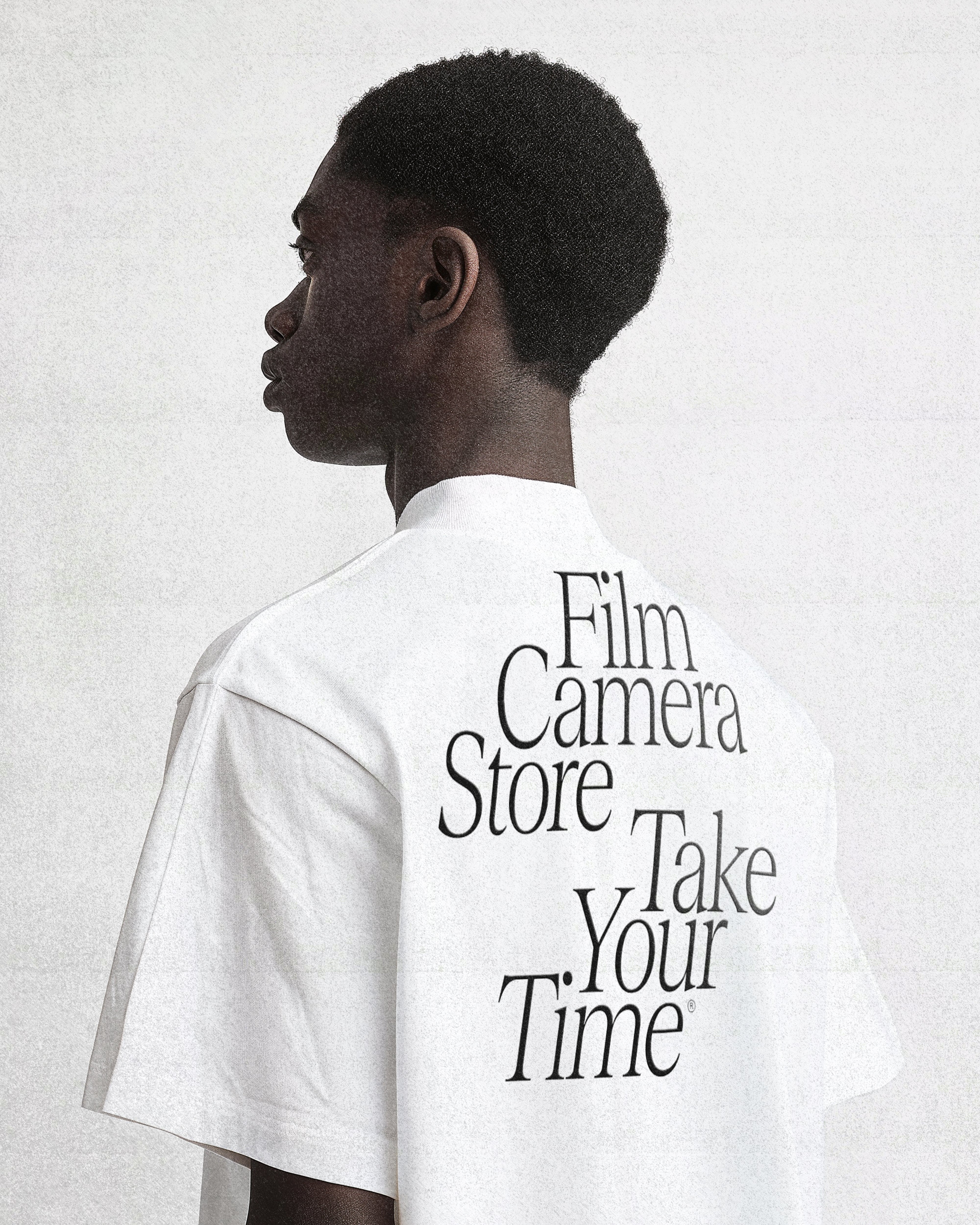 Analogue Premium Crew Neck Tee displayed on model, showcasing logo print and fit.