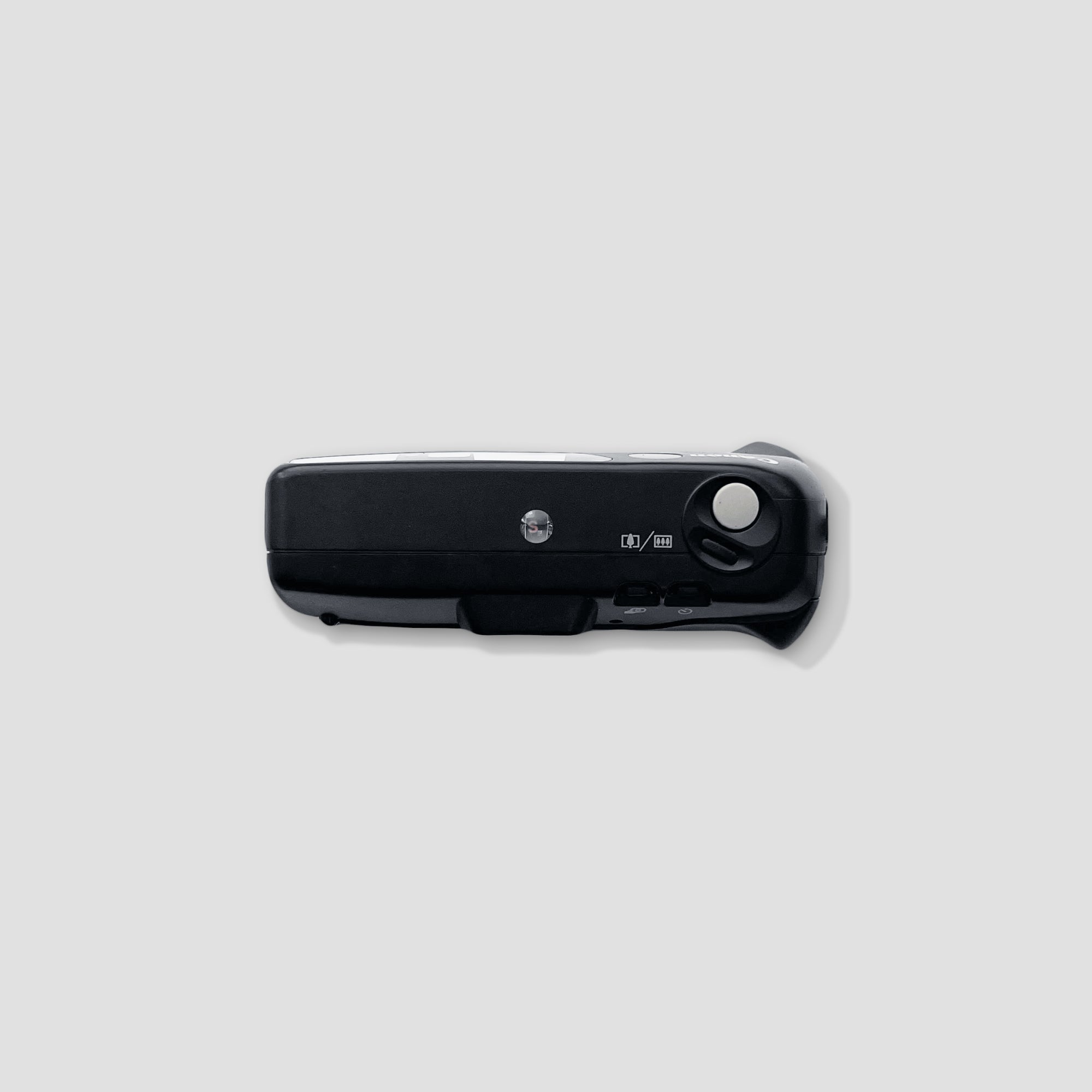 Close-up of the autofocus lens on the Canon Prima Twin camera