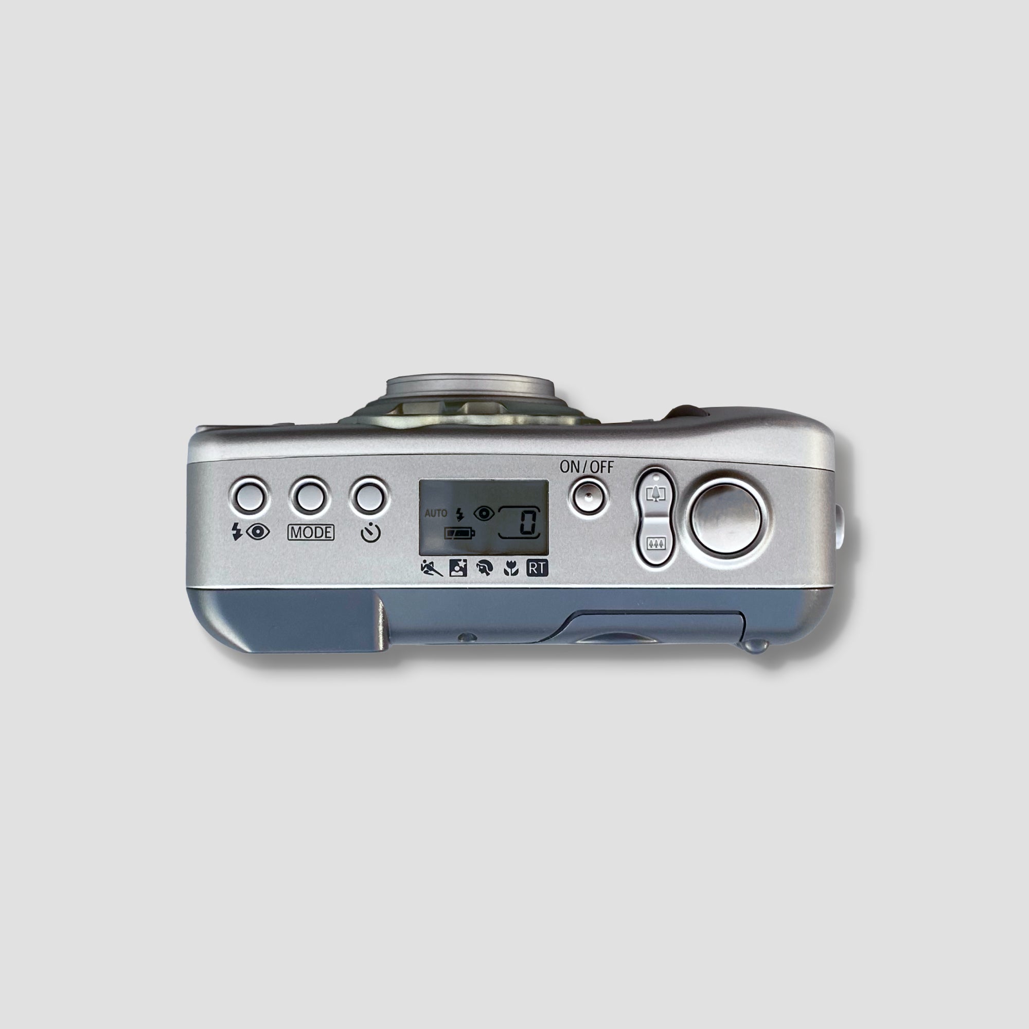 Close-up of the Canon Prima Zoom 90u showing the zoom lens and control buttons