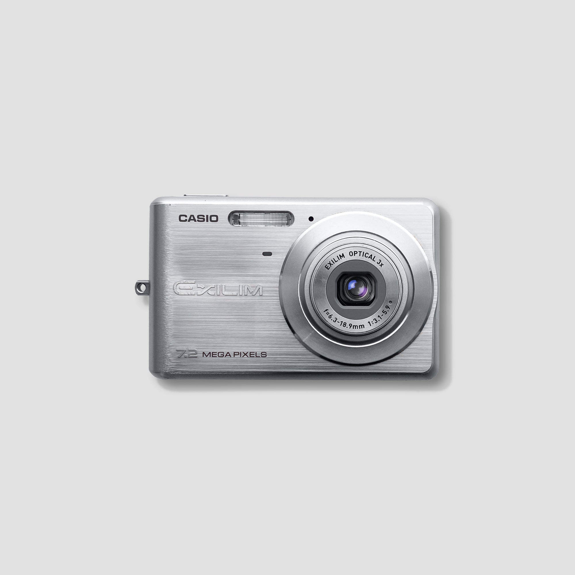 Close-up of the Casio Exilim EX-Z77 showing its slim profile and stylish design, ideal for casual photographers
