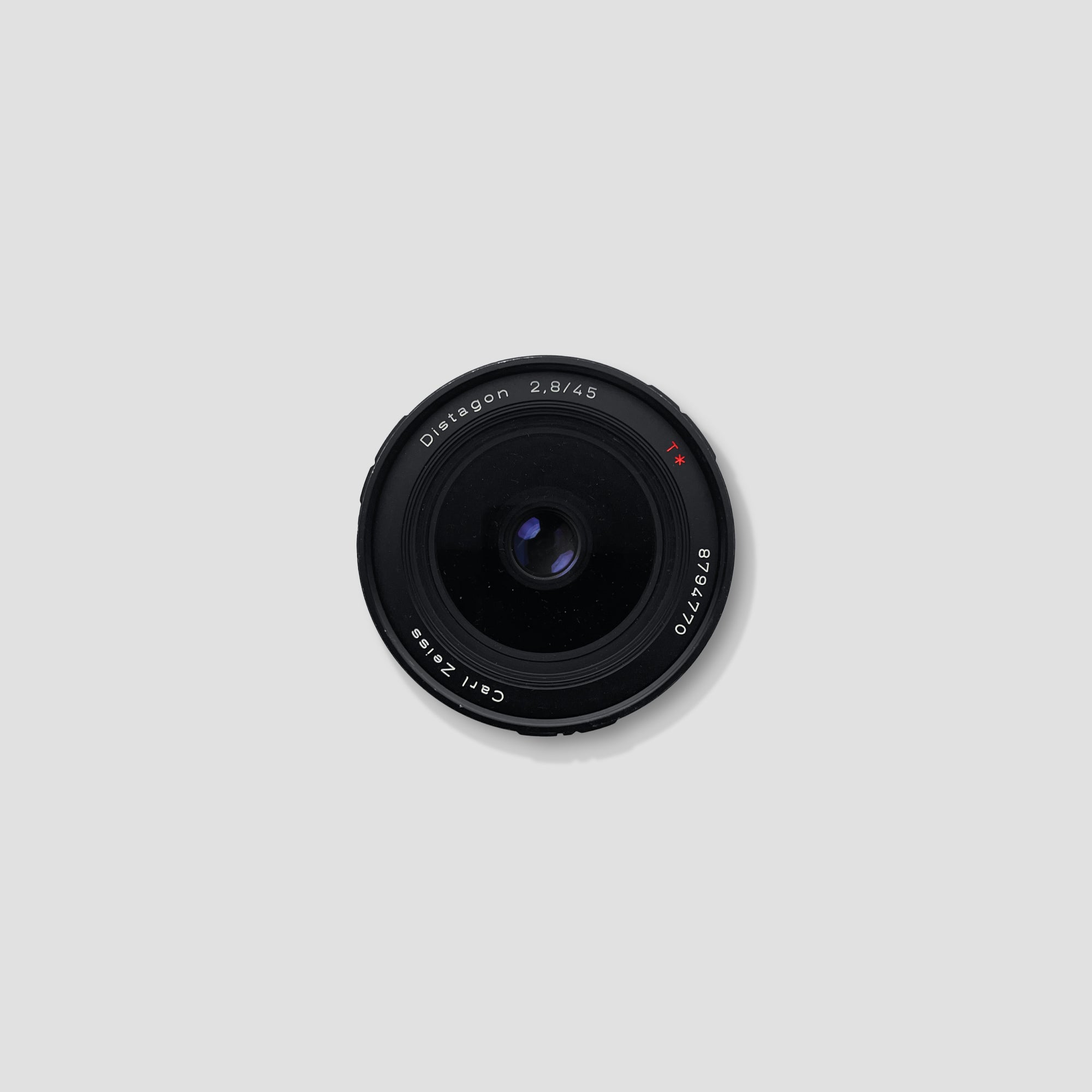 Top-down angle showing AE Prism Finder and control dials on the Contax 645