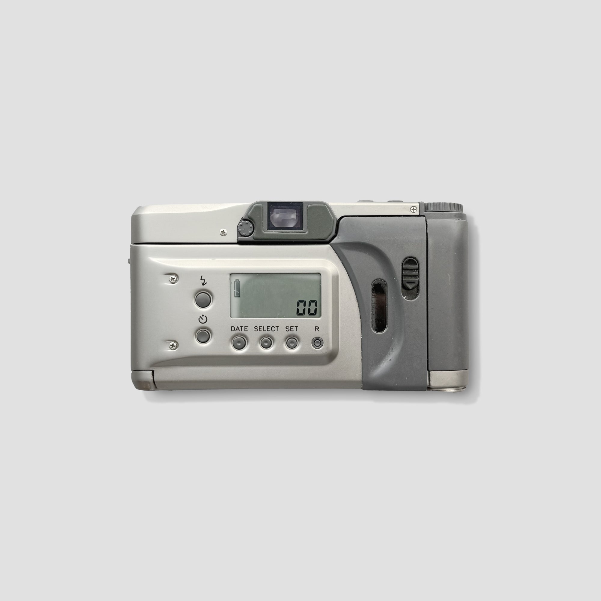 Contax T VS III vintage film camera with sleek titanium finish and Carl Zeiss lens