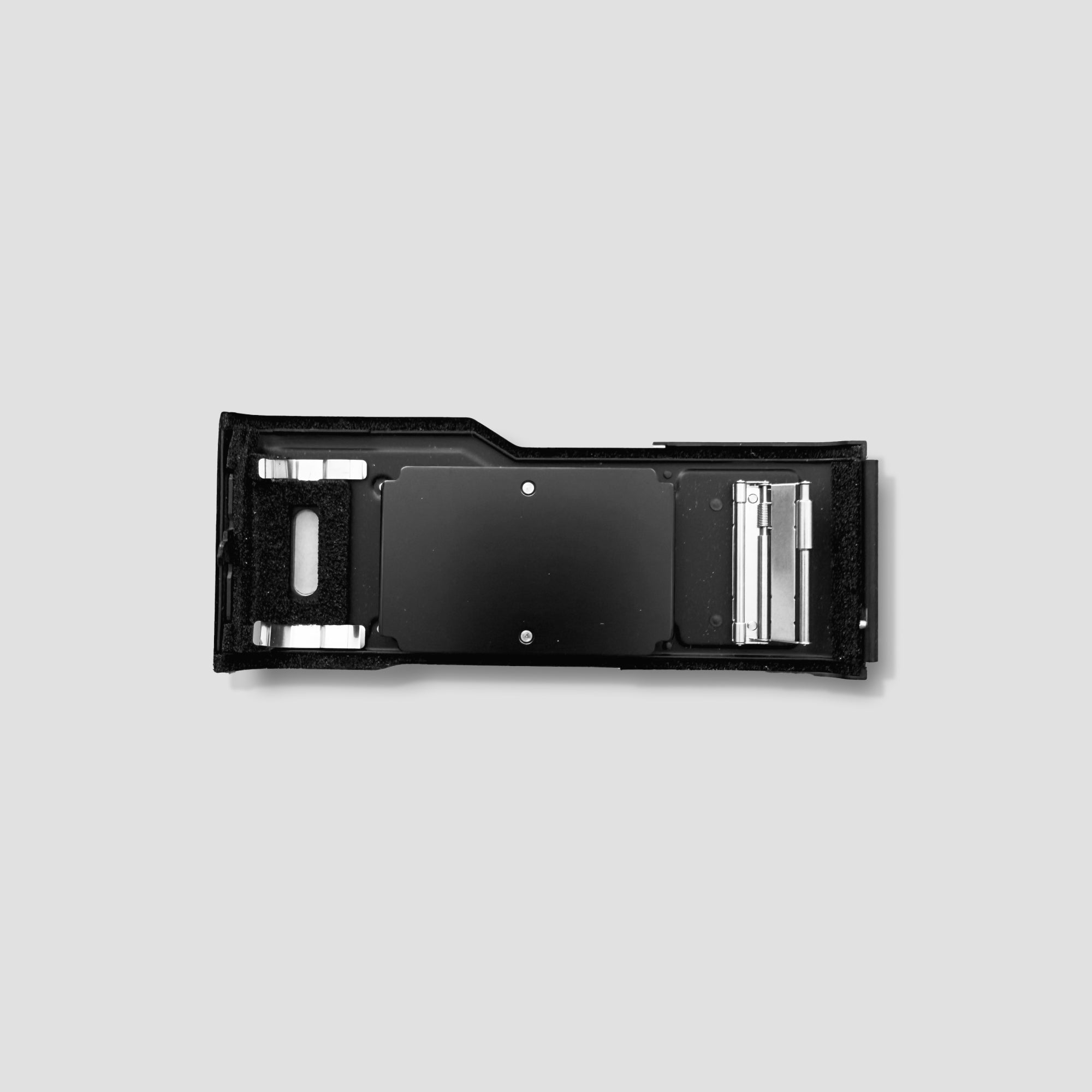 Contax T2 camera with the back cover attached, demonstrating protection during outdoor shooting.
