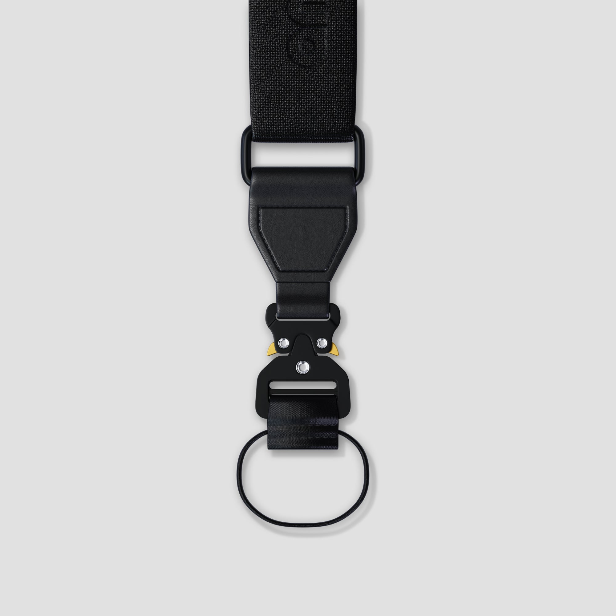 Side view of the Analogue camera sling on a DSLR camera, showing the adjustable strap and durable buckle