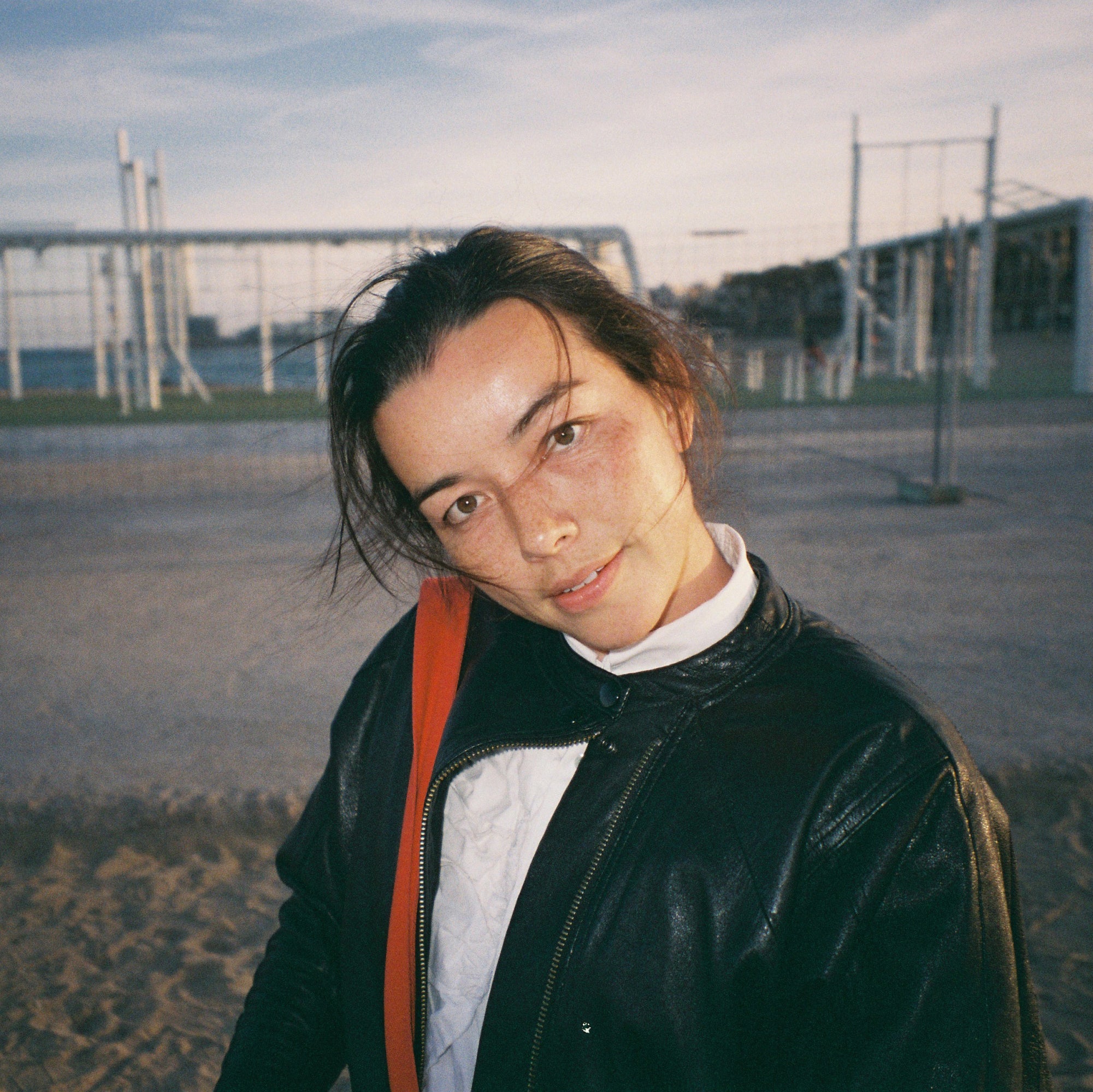 Portrait shot captured with color negative film for vintage look