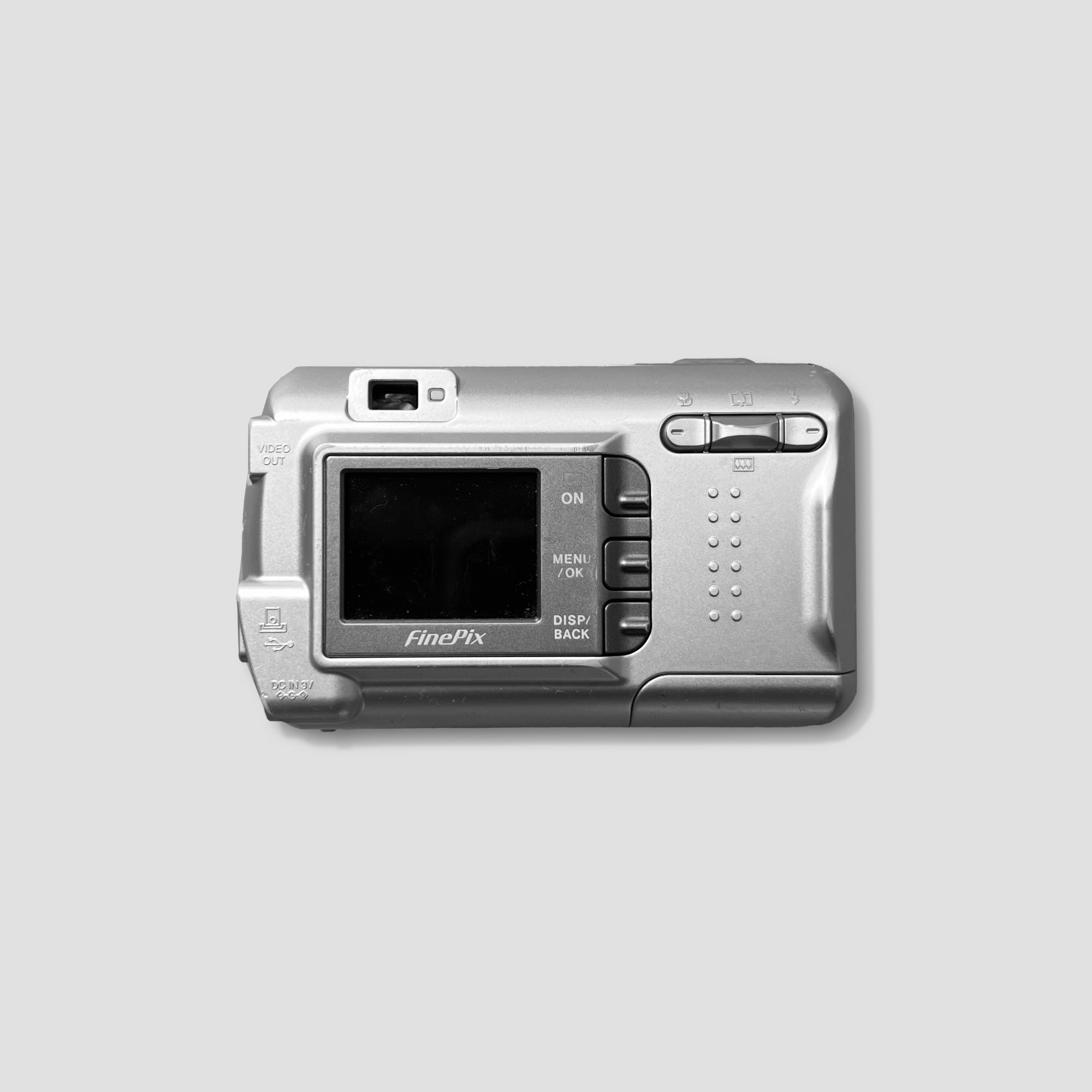 Close-up of Fujifilm Finepix A330 showing battery compartment and XD card slot