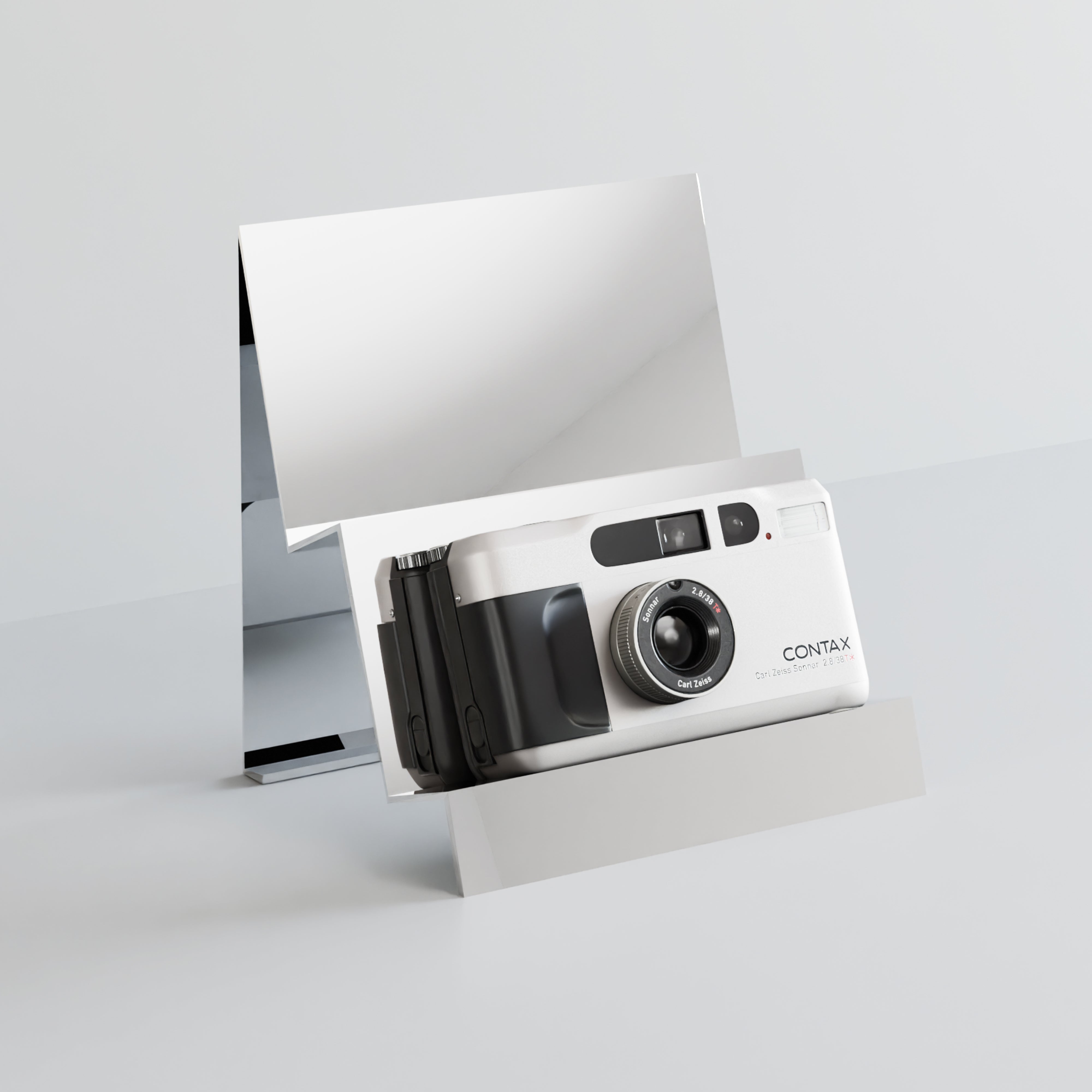 Display stand with various cheap camera accessories displayed elegantly.