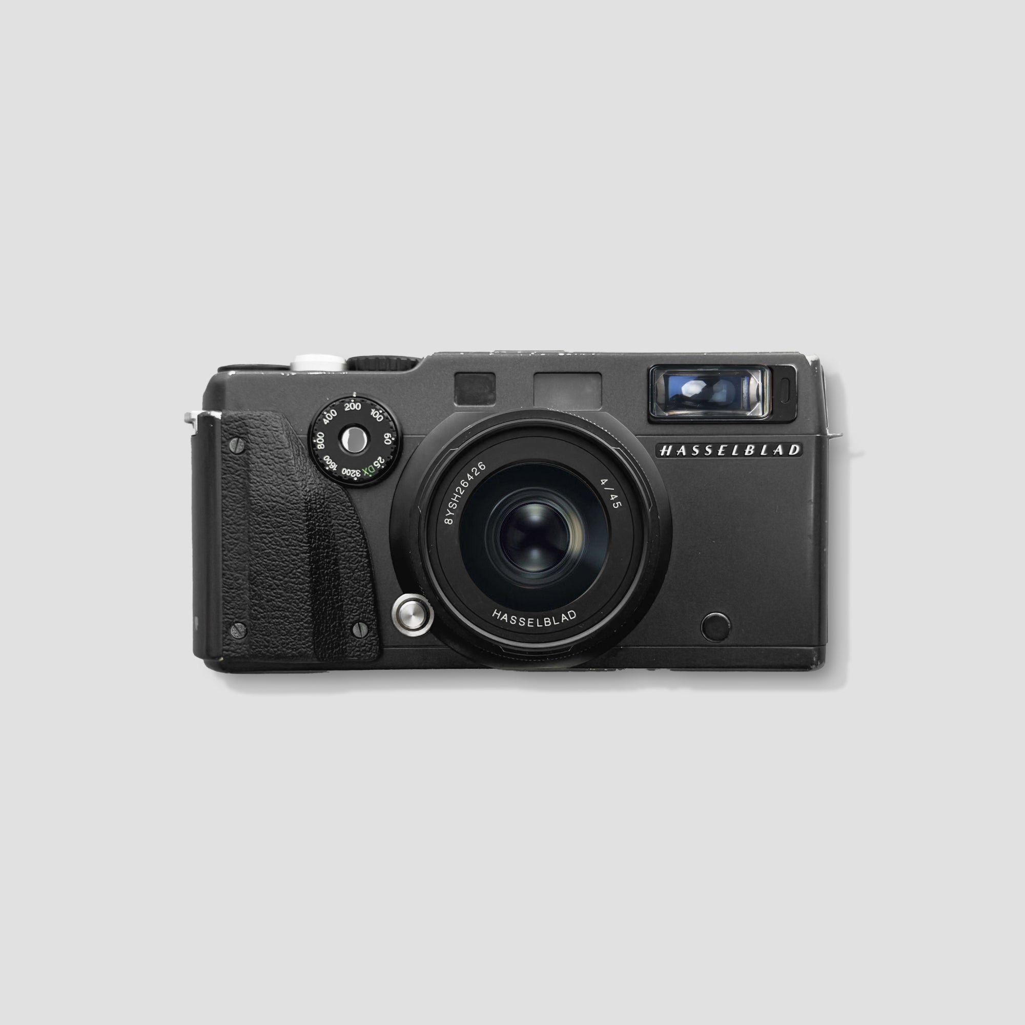 Hasselblad XPan camera front view highlighting its sleek design and dual-format feature