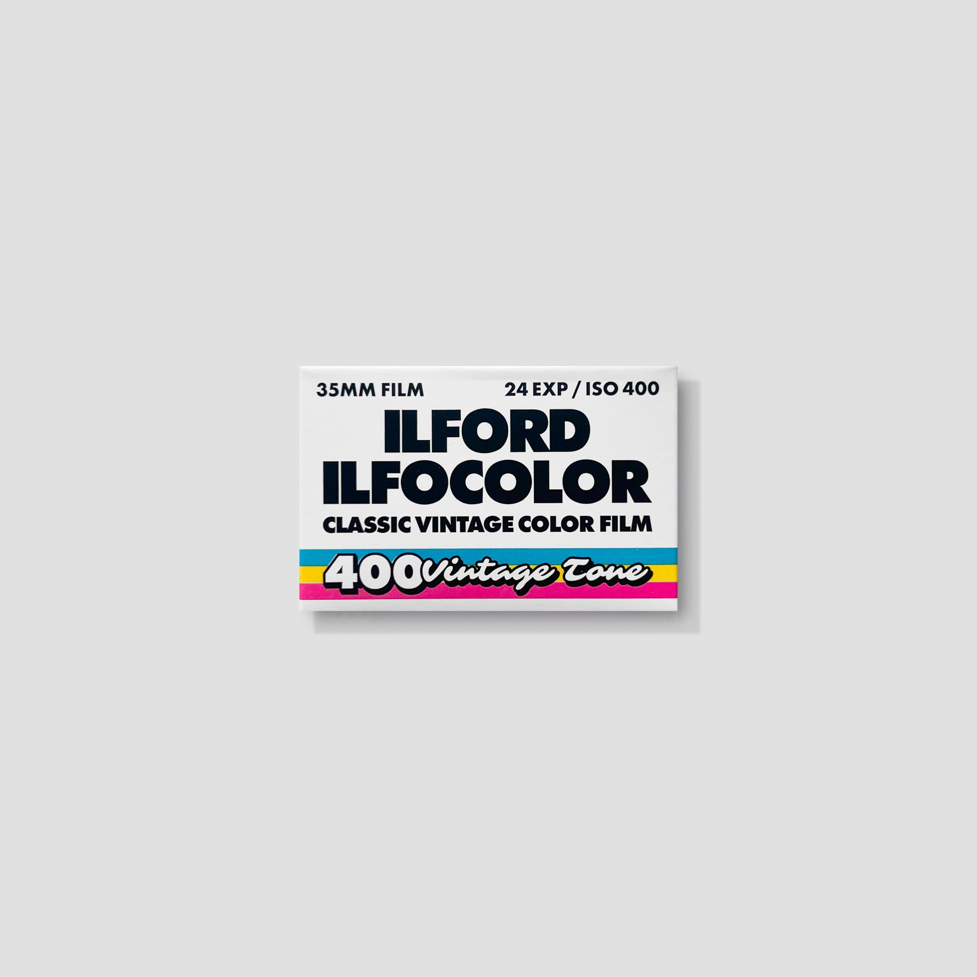 Ilford Color 400 film roll with vibrant label for color photography