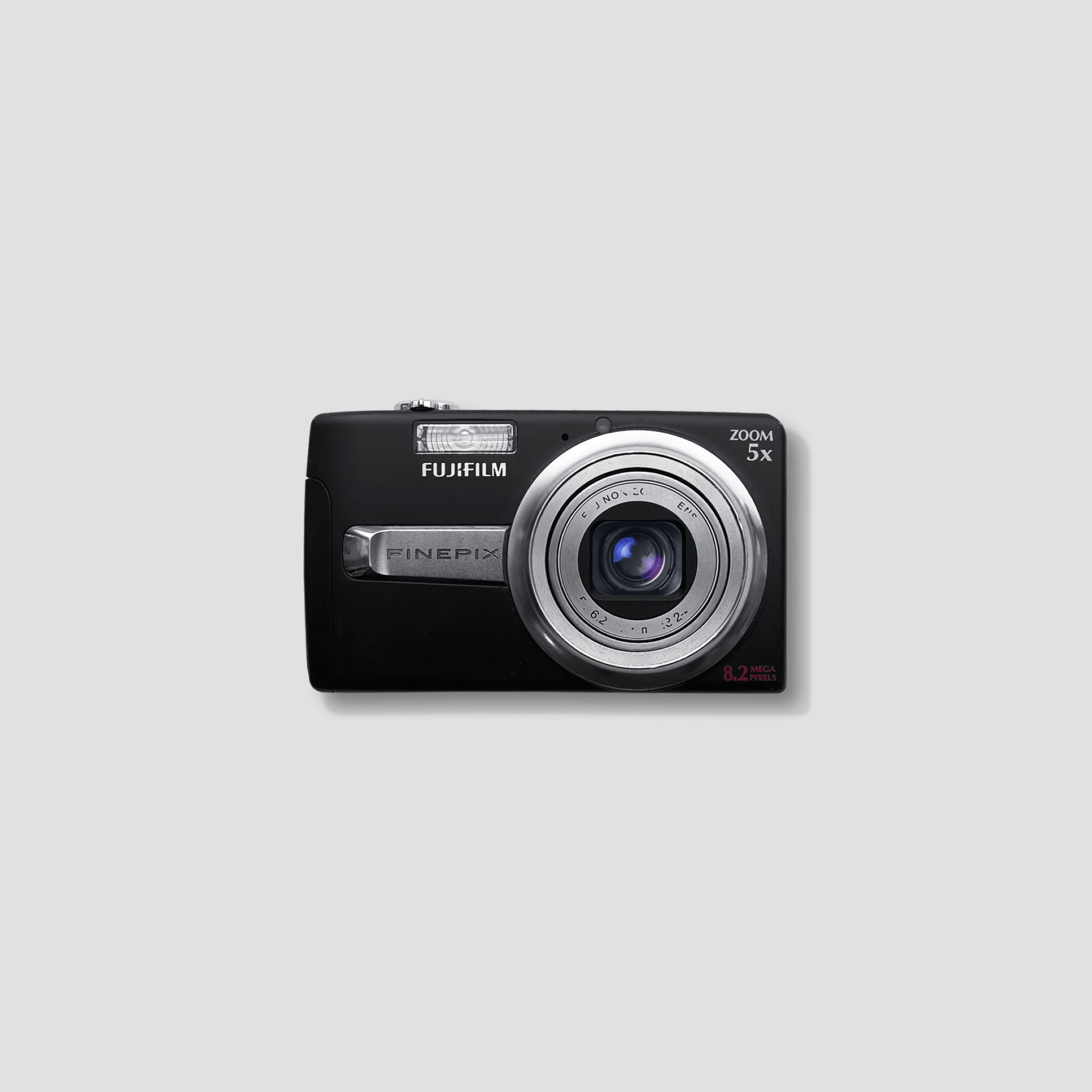 Fujifilm FinePix J50 compact camera showcasing its sleek design and 5x optical zoom feature.