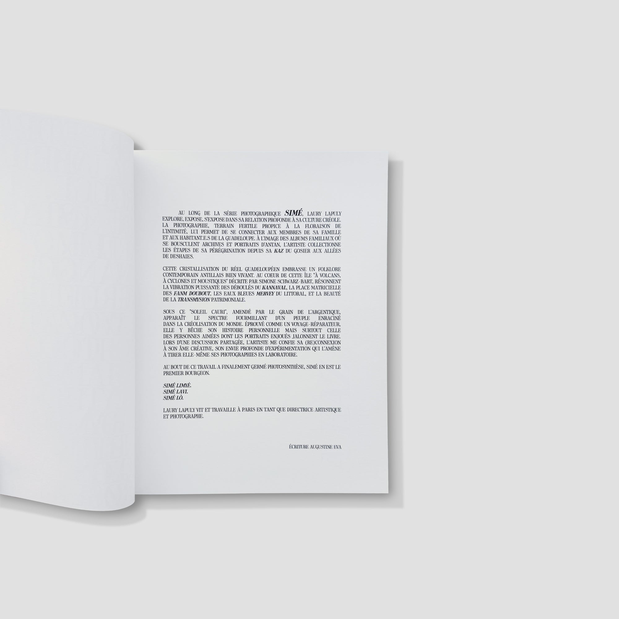 Inside page of Simé revealing the beautiful photography and cultural essence captured by Laury Lapuly.