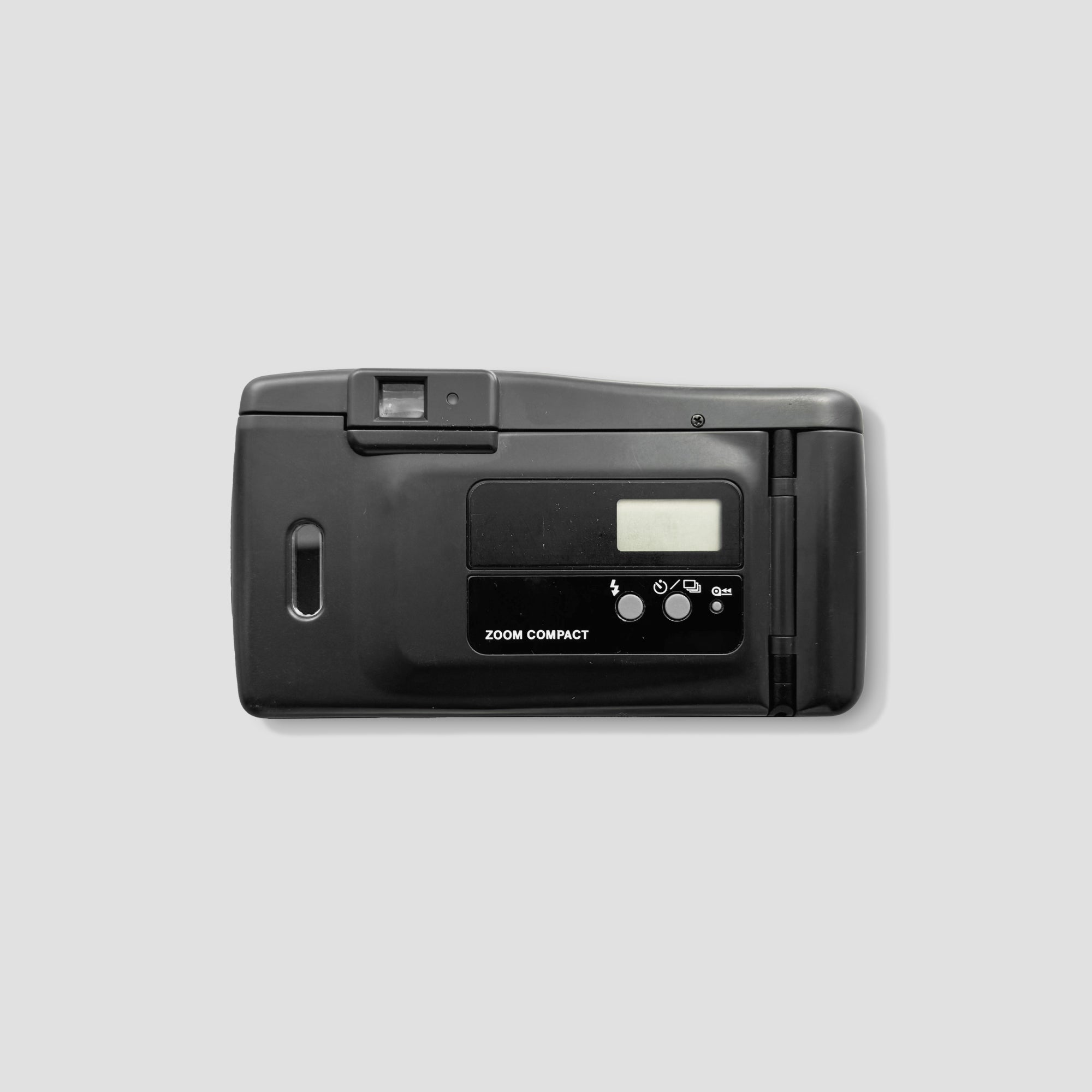 User-friendly interface of the Konica Z-up 150VP, highlighting its compact size and built-in flash.