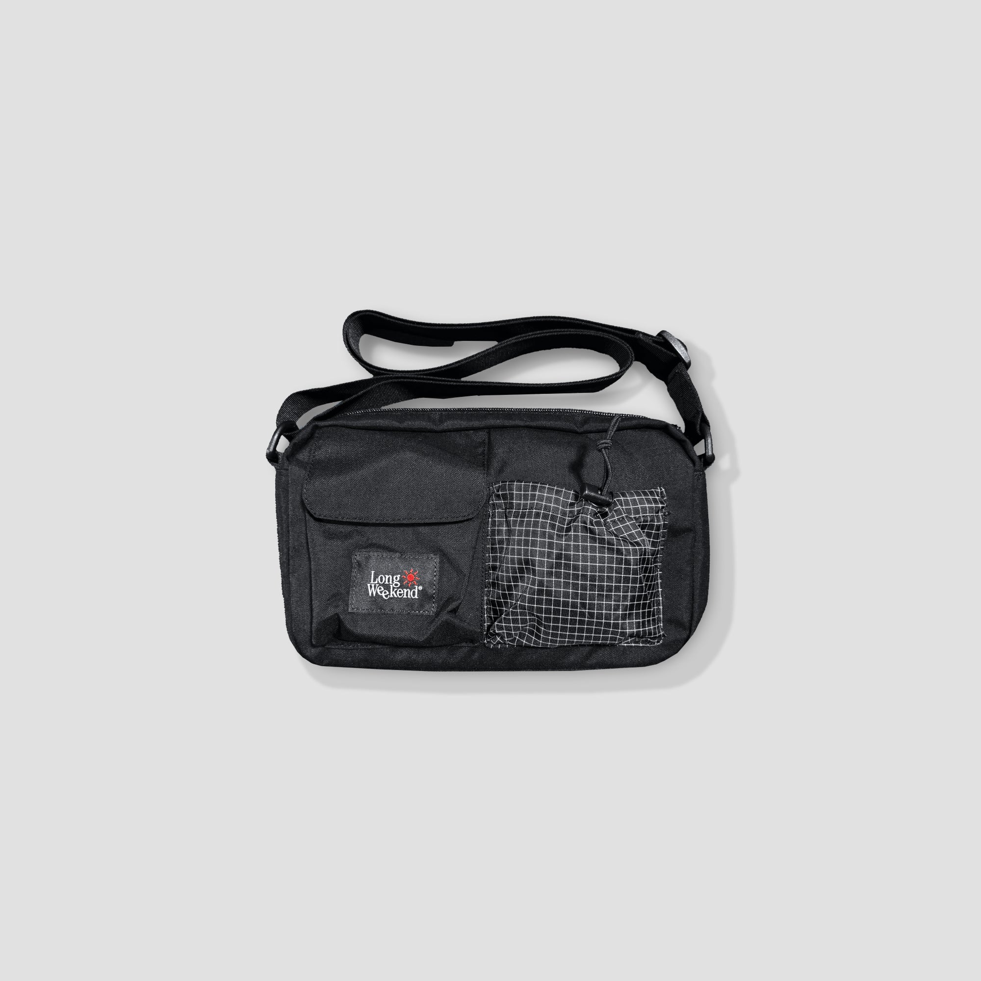 Long Santa Fe Shoulder Bag in black with adjustable strap and spacious compartments