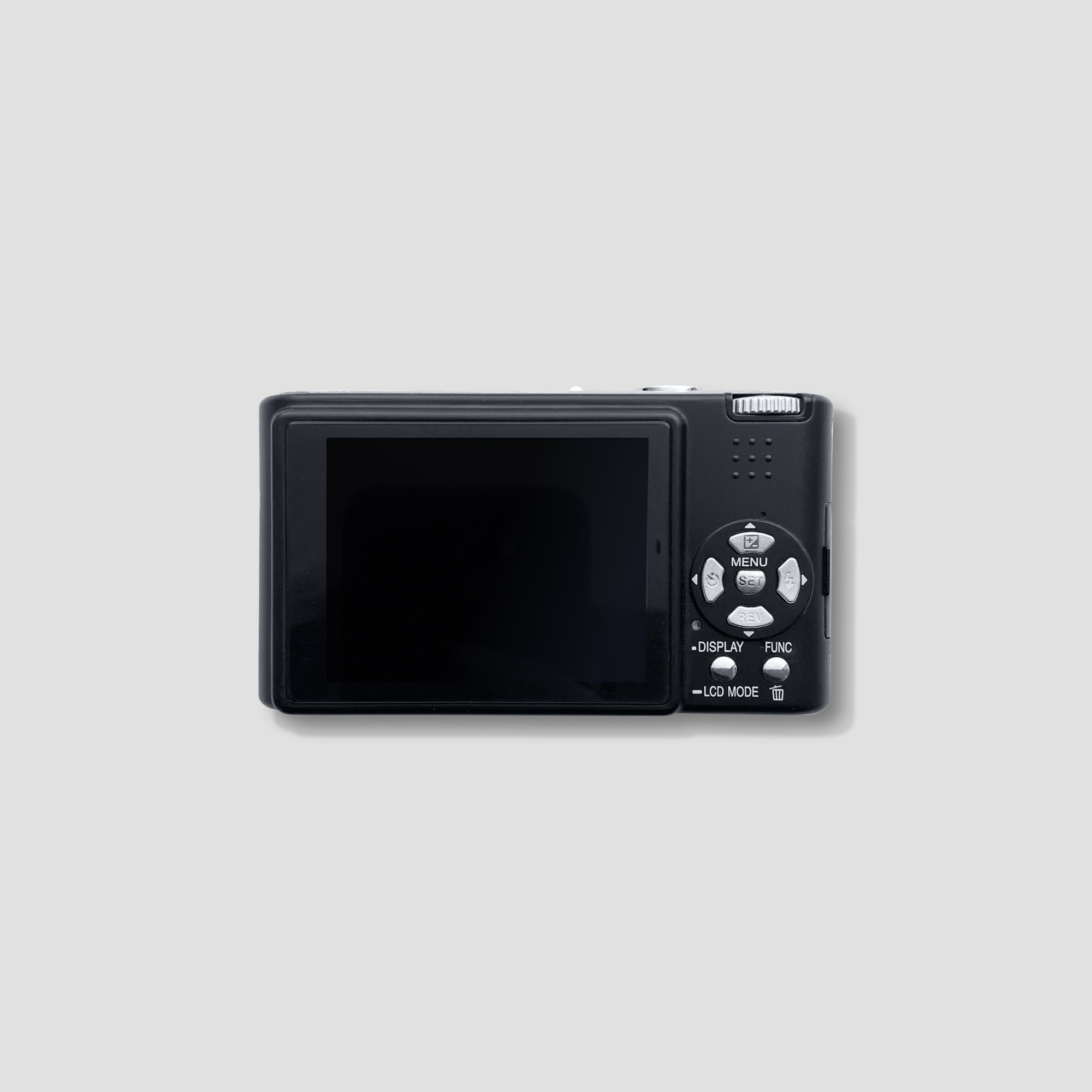 Panasonic Lumix DMC FX12 in hand showing its portable size for travel
