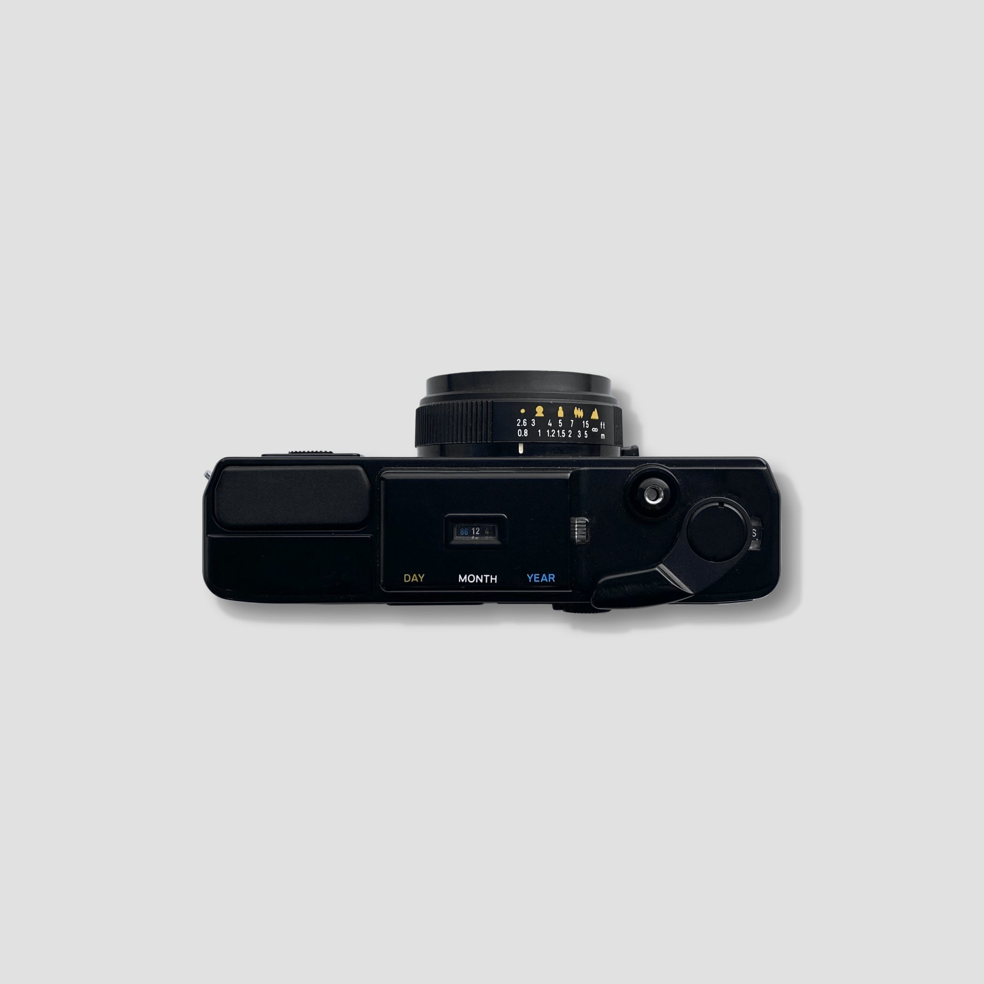 View of the Minolta Hi-Matic SD with focus on the date imprint feature