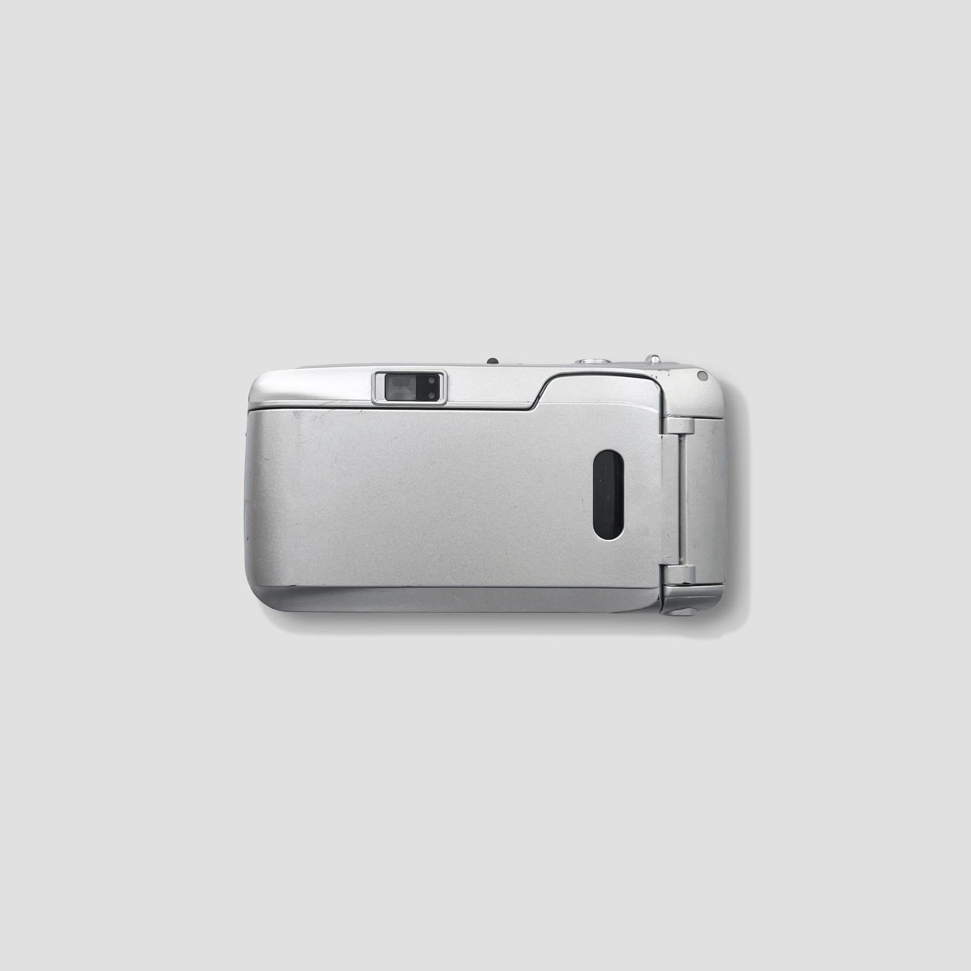 Front view of Olympus MJU 70 35mm film camera showcasing its sleek design