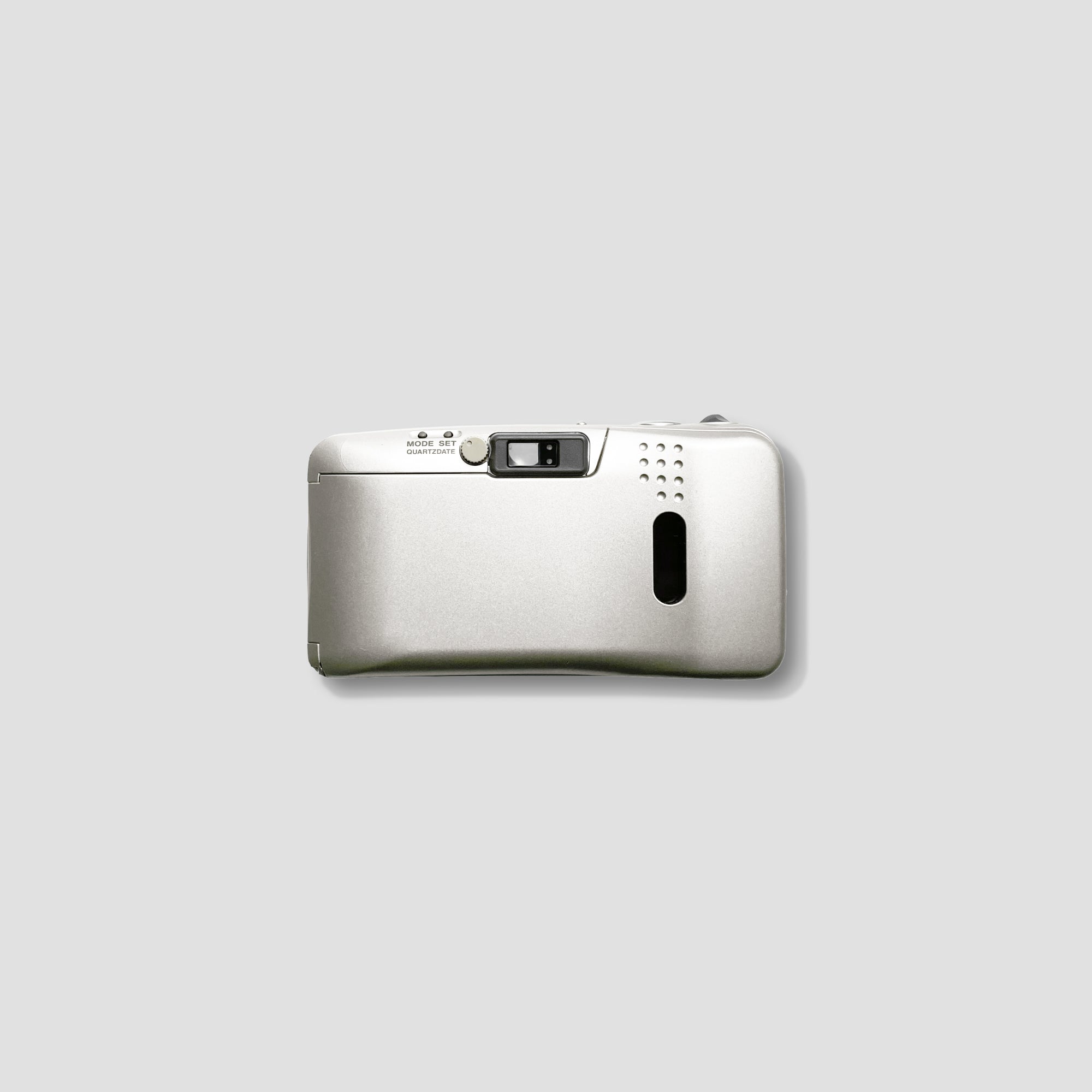 User holding Olympus Mju Zoom Wide 80 in hand, ready to shoot