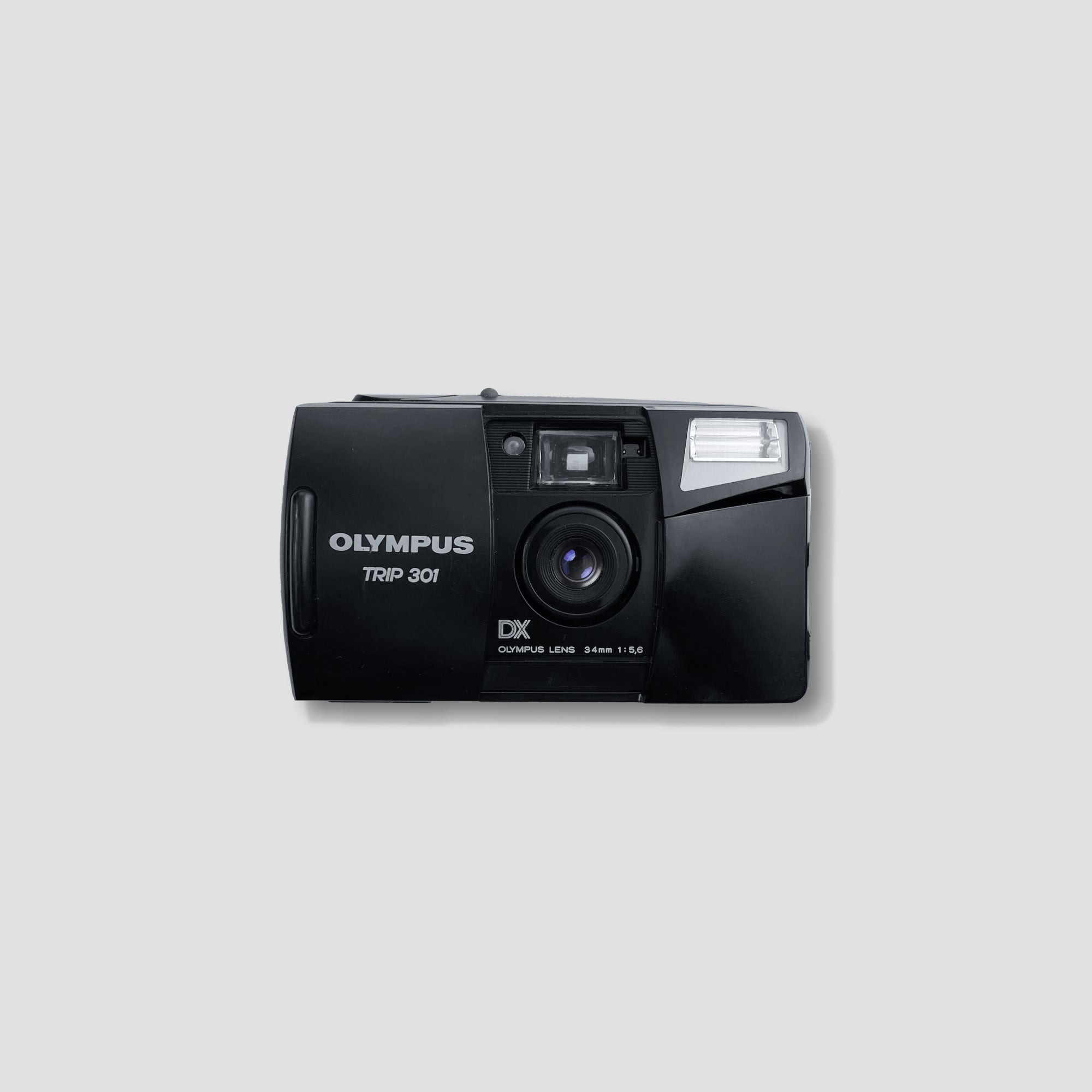 Olympus Trip 301 front view showing its compact design