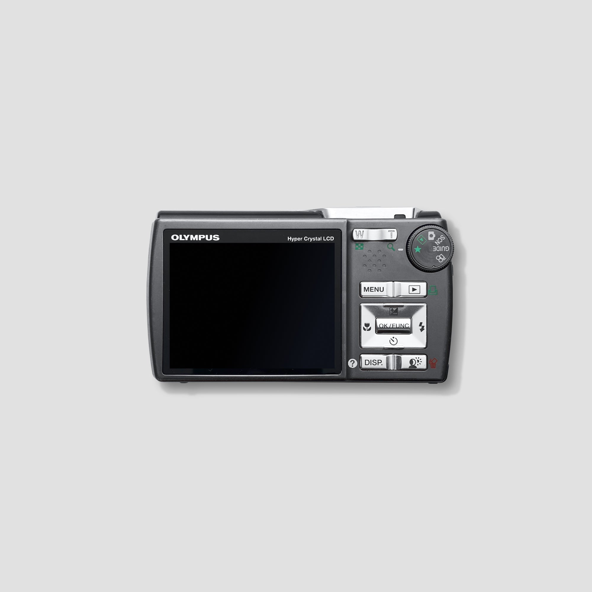 Close-up of the Olympus Mju Digital 830 highlighting its zoom features