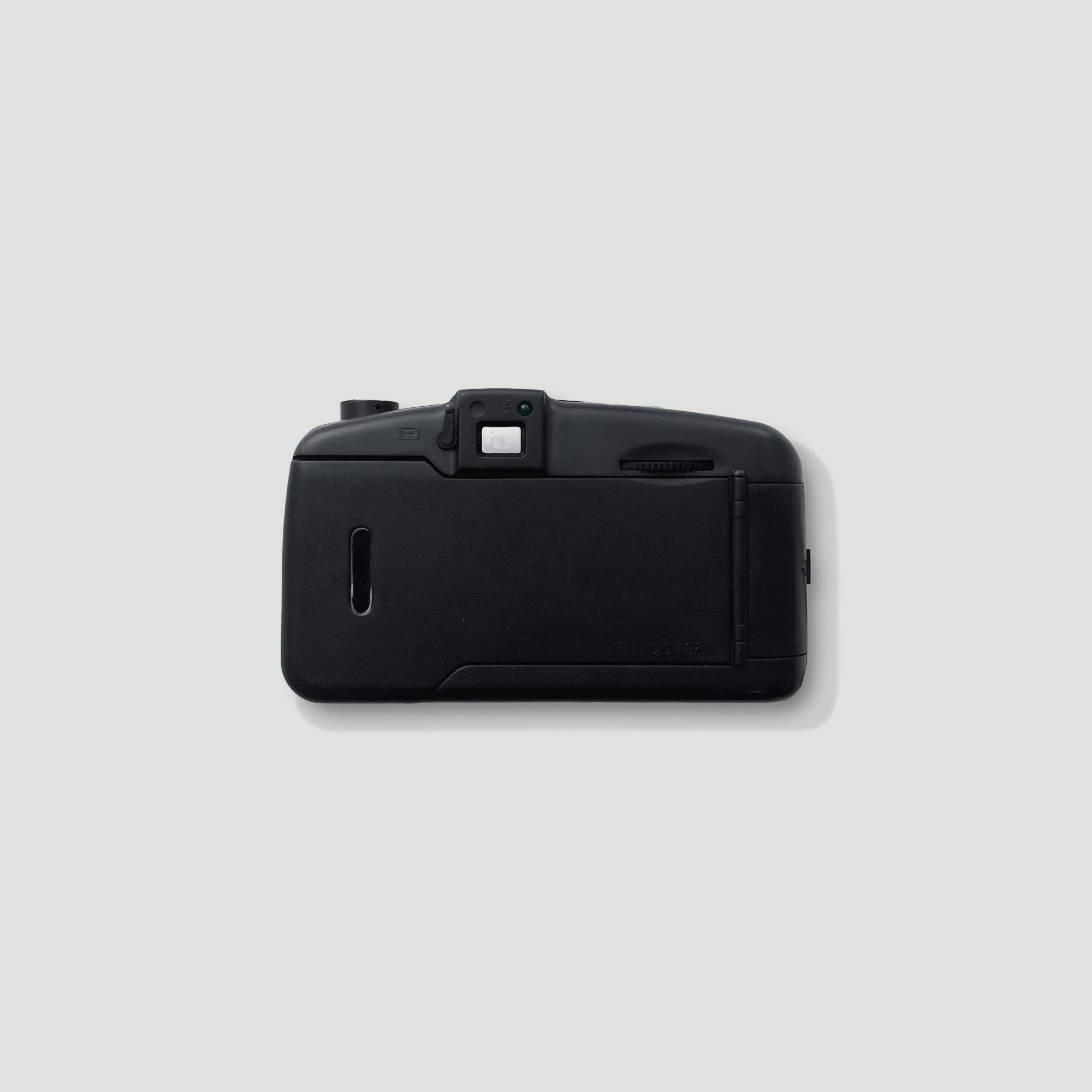 Rear view of the compact film camera with film loaded