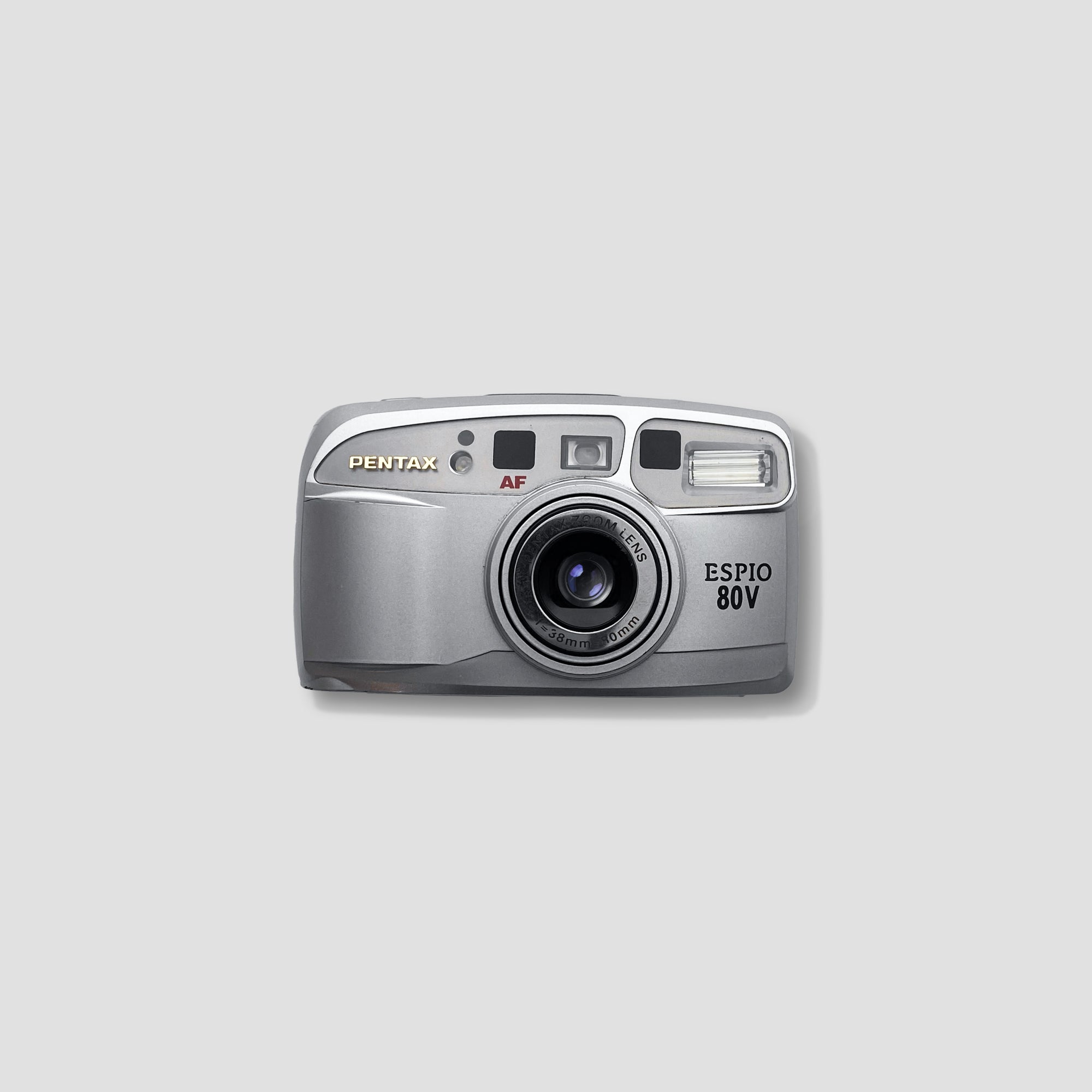 Close-up of Pentax Espio 80V with zoom lens ready for photography