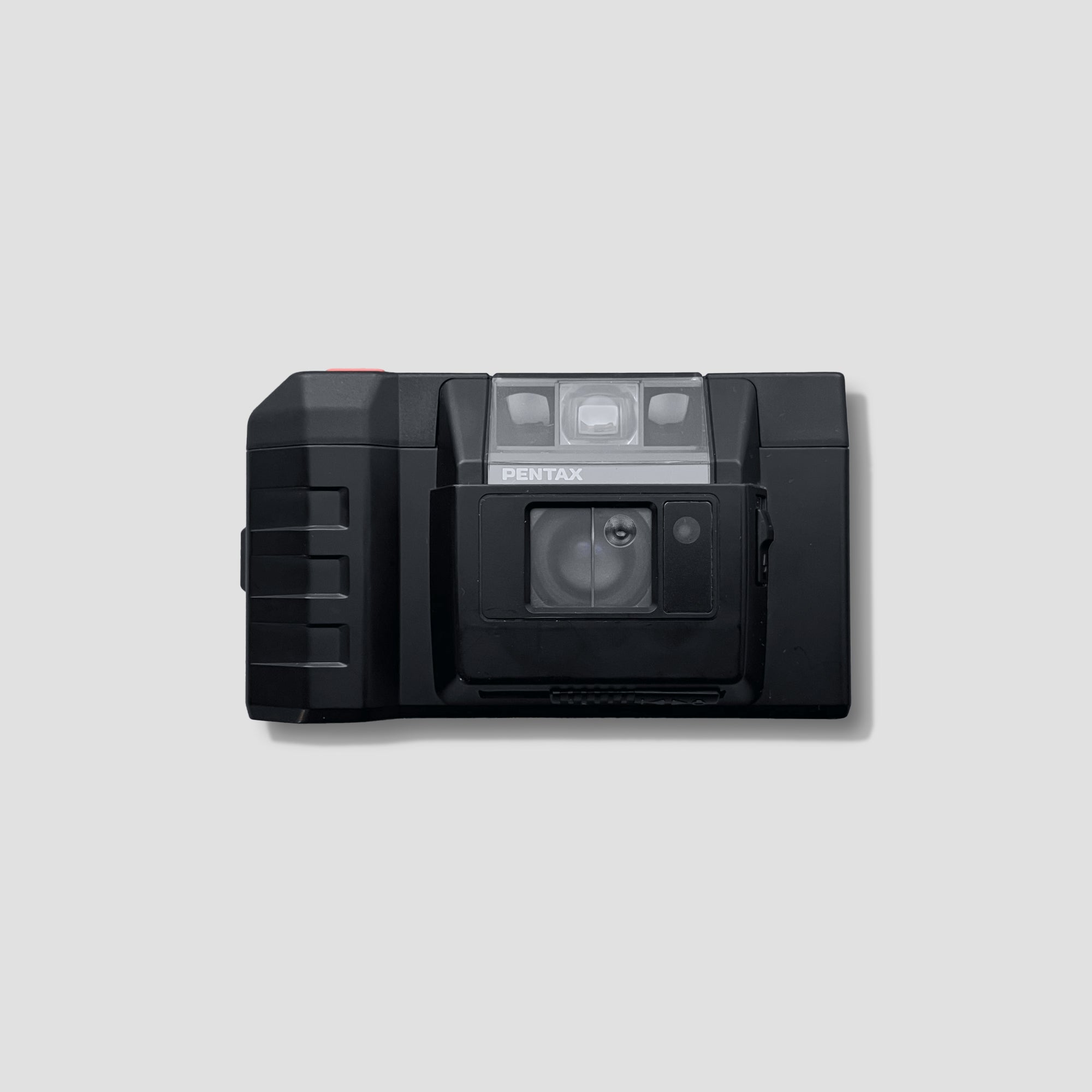Pentax PC-333 film camera showcasing its compact design and lens angle.