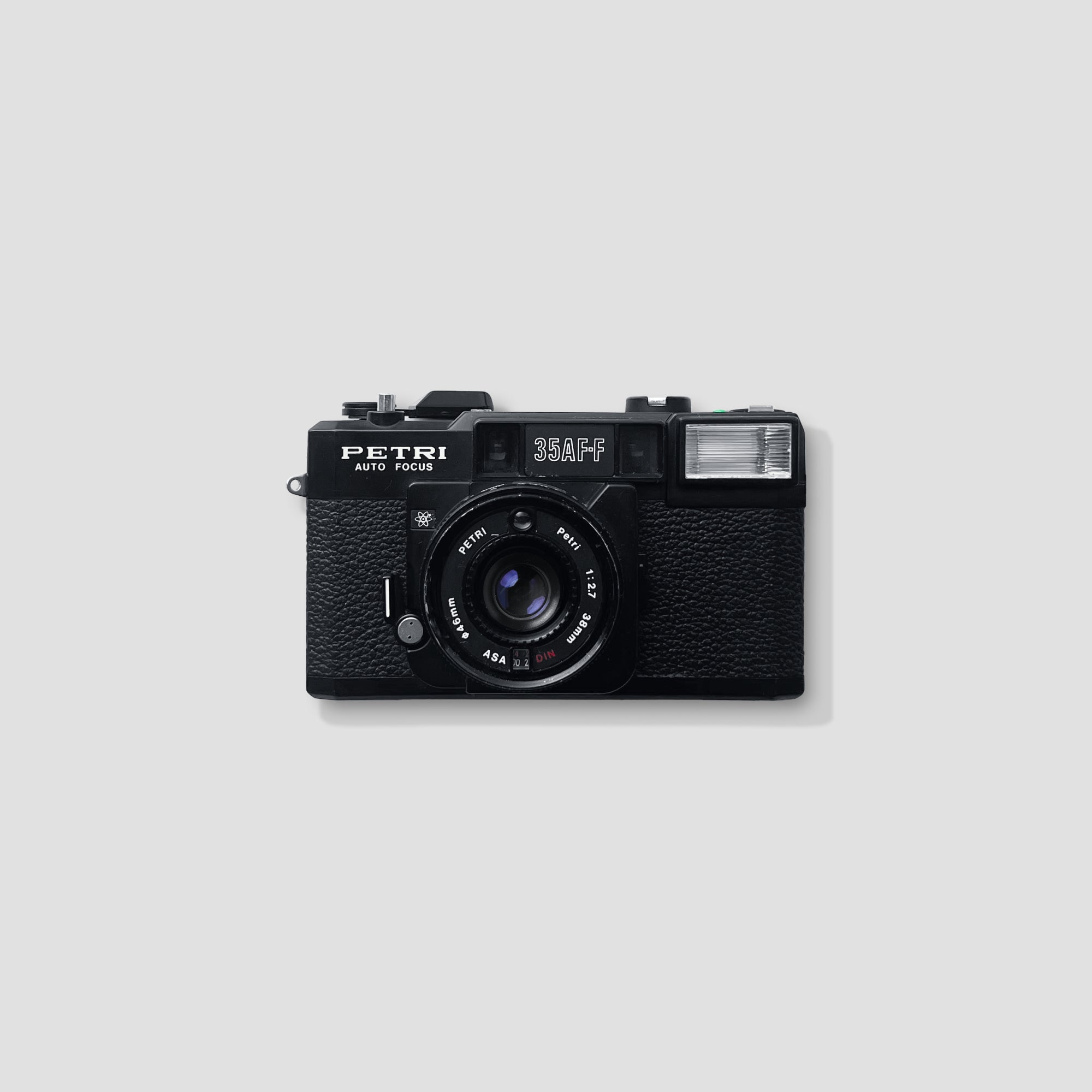 Petri 35 AF-F autofocus film camera showing front view with lens