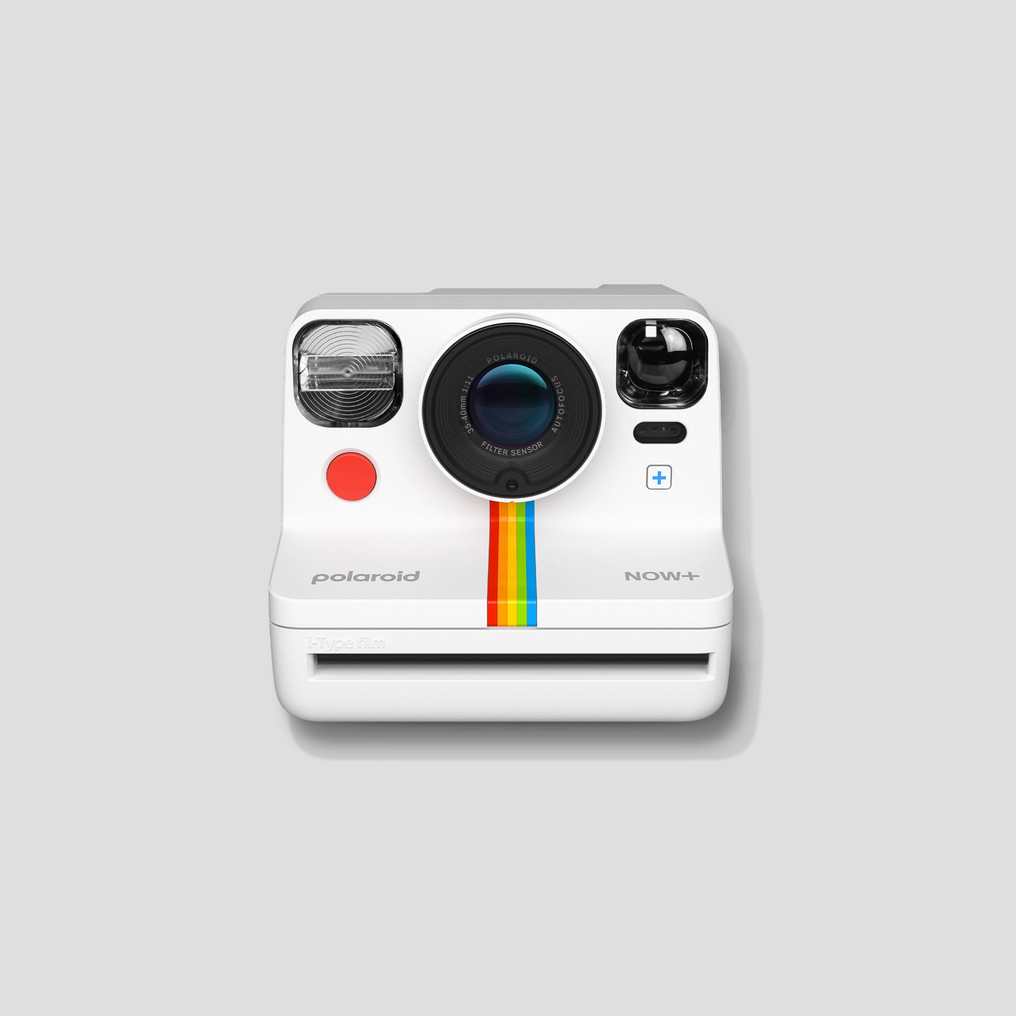 Polaroid Now+ Gen 2 instant camera with attached lens filters and creative controls