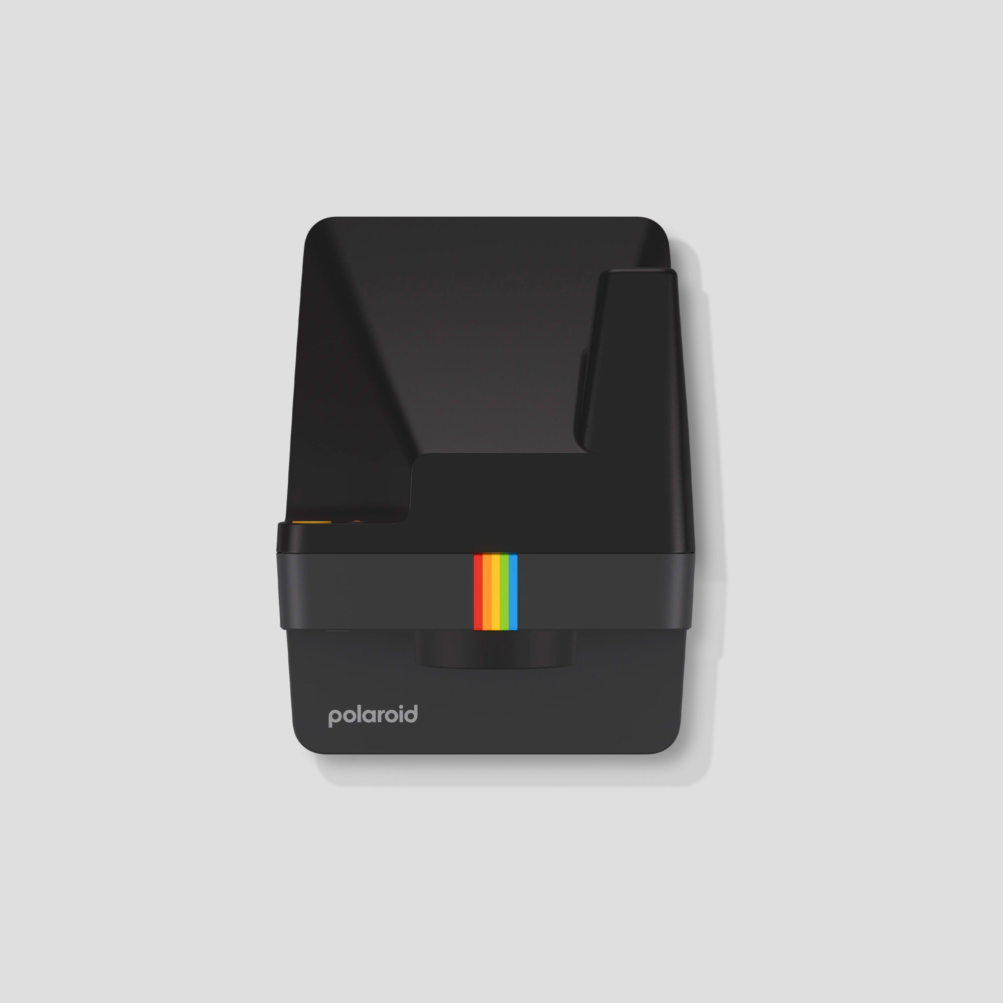 Close-up of the Polaroid cameras autofocus system and vintage design