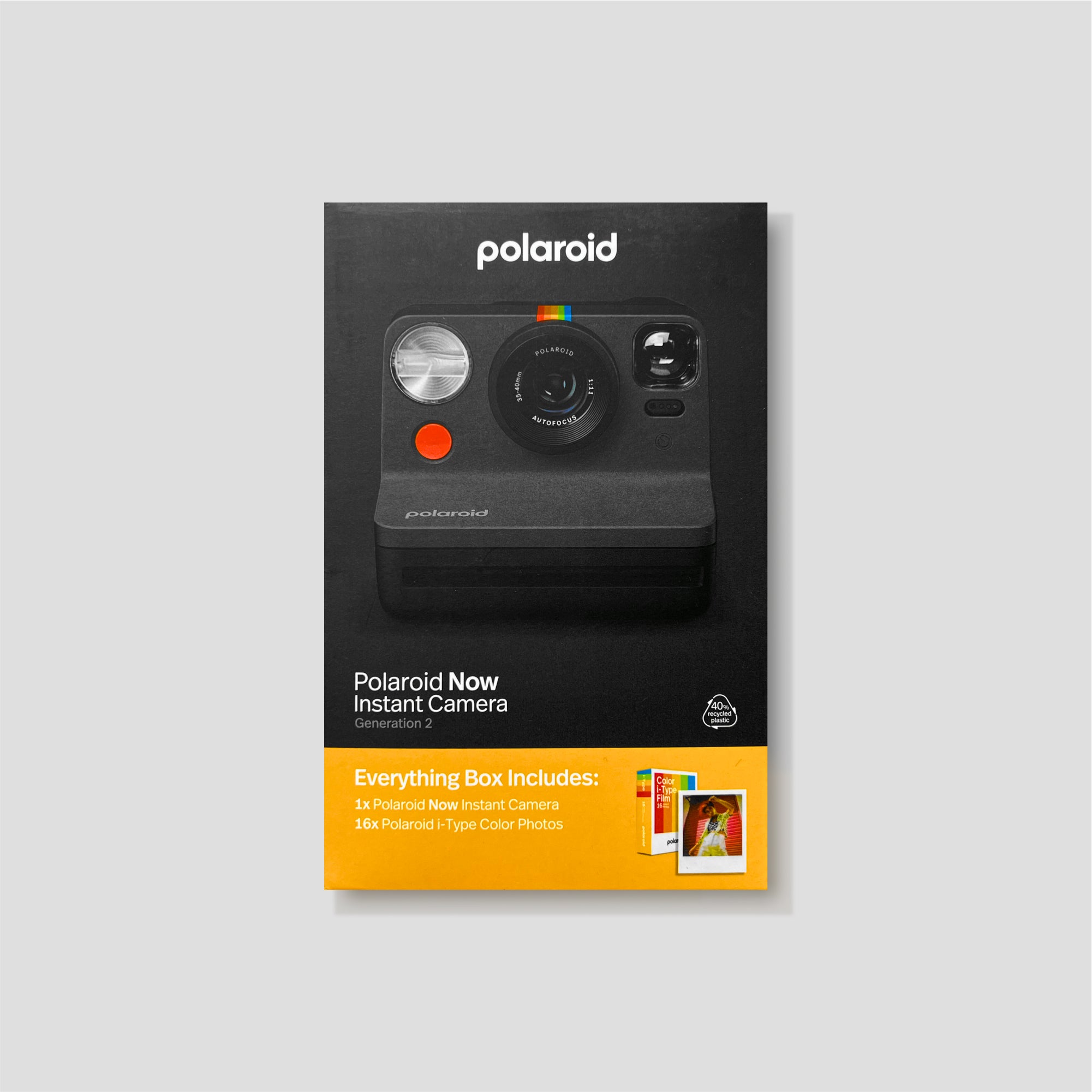 Close-up of the Polaroid film output from the camera, illustrating the instant photo development process