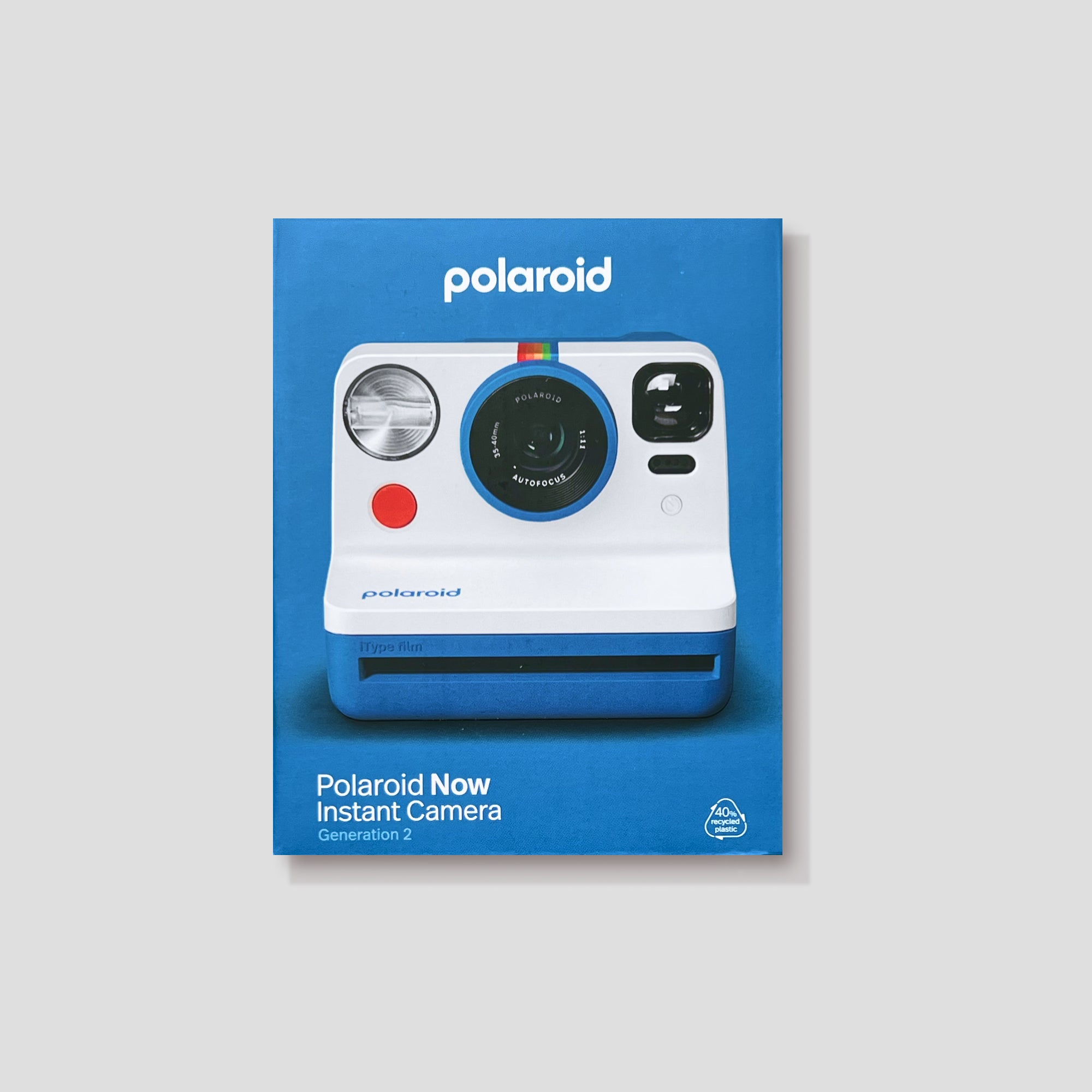 Close-up of the Polaroid cameras autofocus system and vintage design