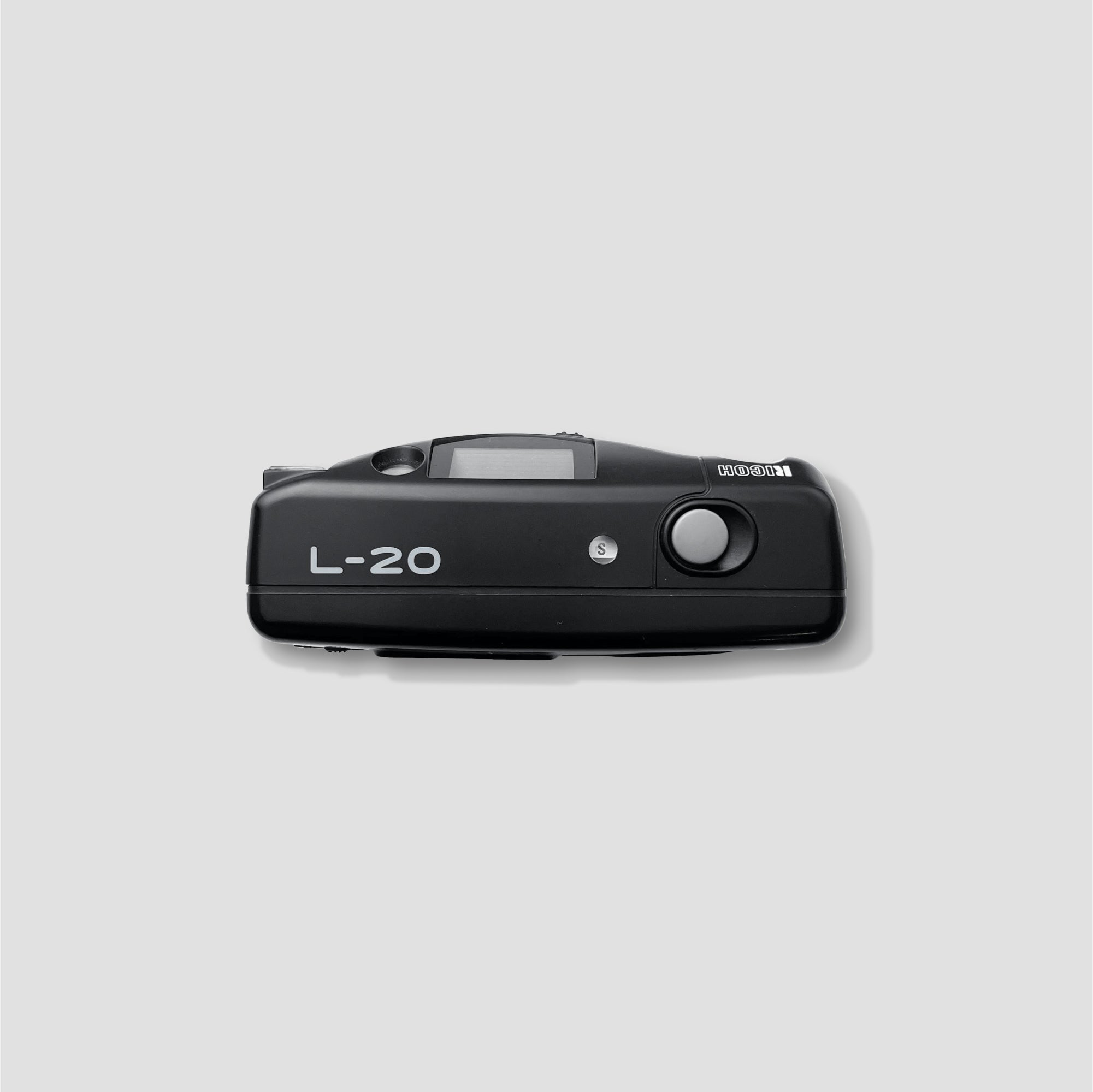 Close-up of Ricoh L-20 lens and manual ISO dial