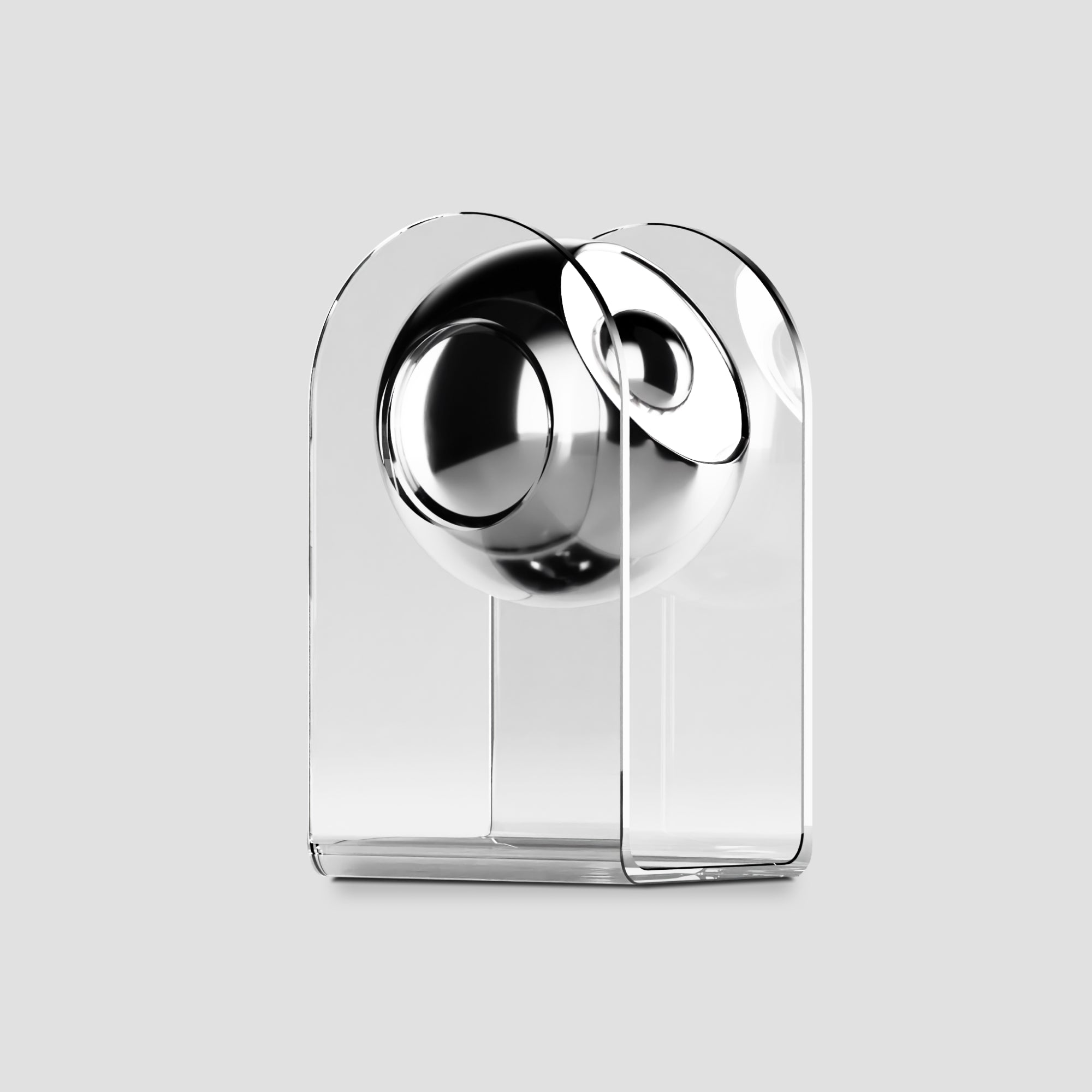 Retro Space Age Touch Sensor Lamp showcasing its aluminum and plexiglass design.