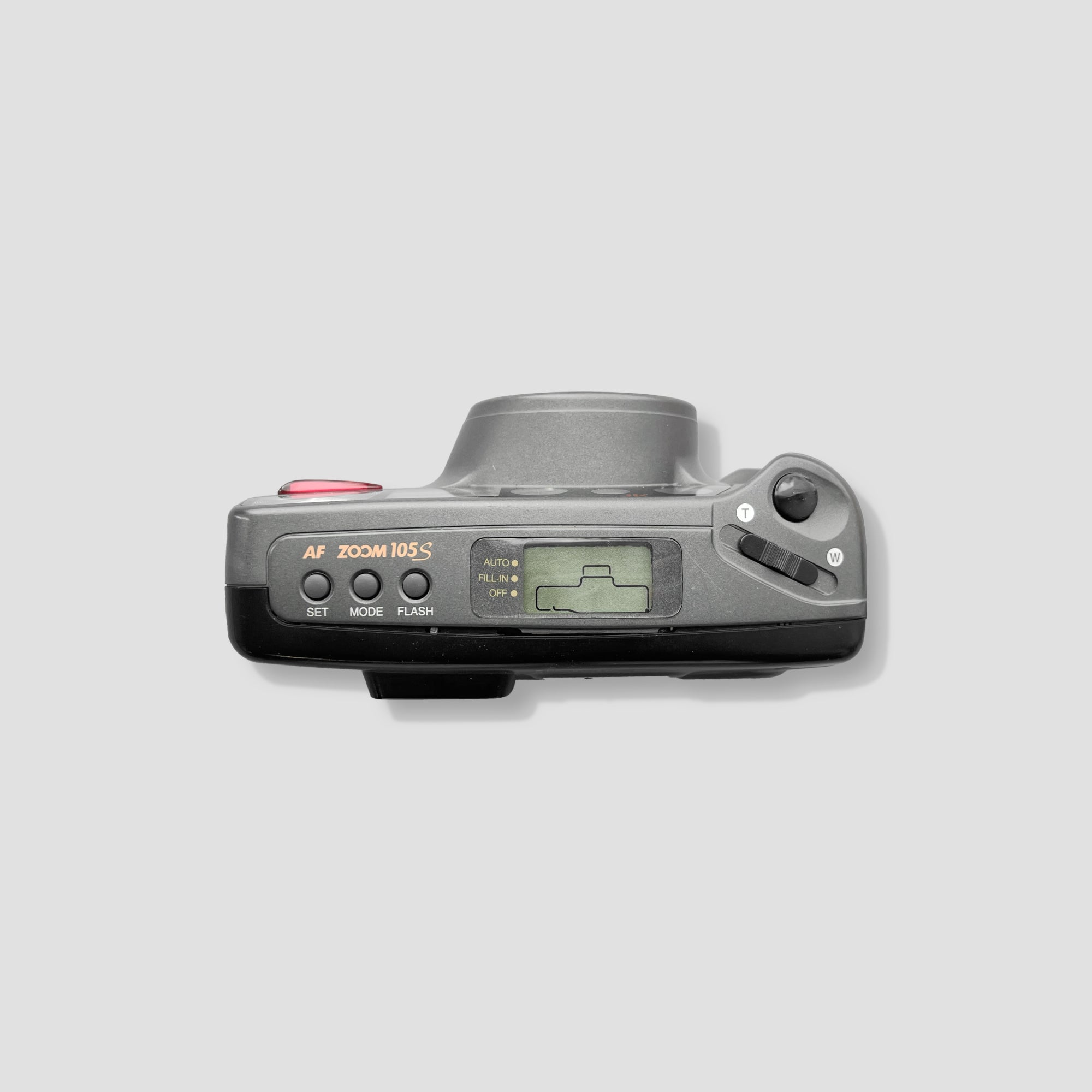Close-up view of the Samsung AF Zoom 105S demonstrating its autofocus capabilities and macro settings.