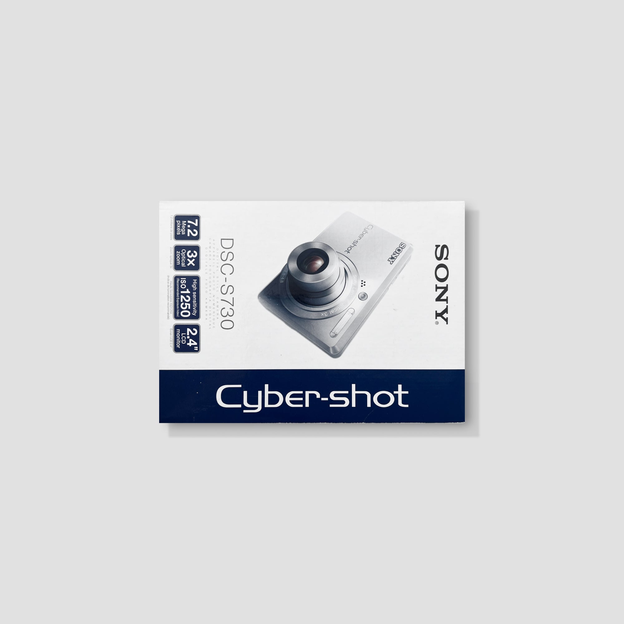 Sony Cyber-Shot S730 compact camera with 3x optical zoom from the front angle