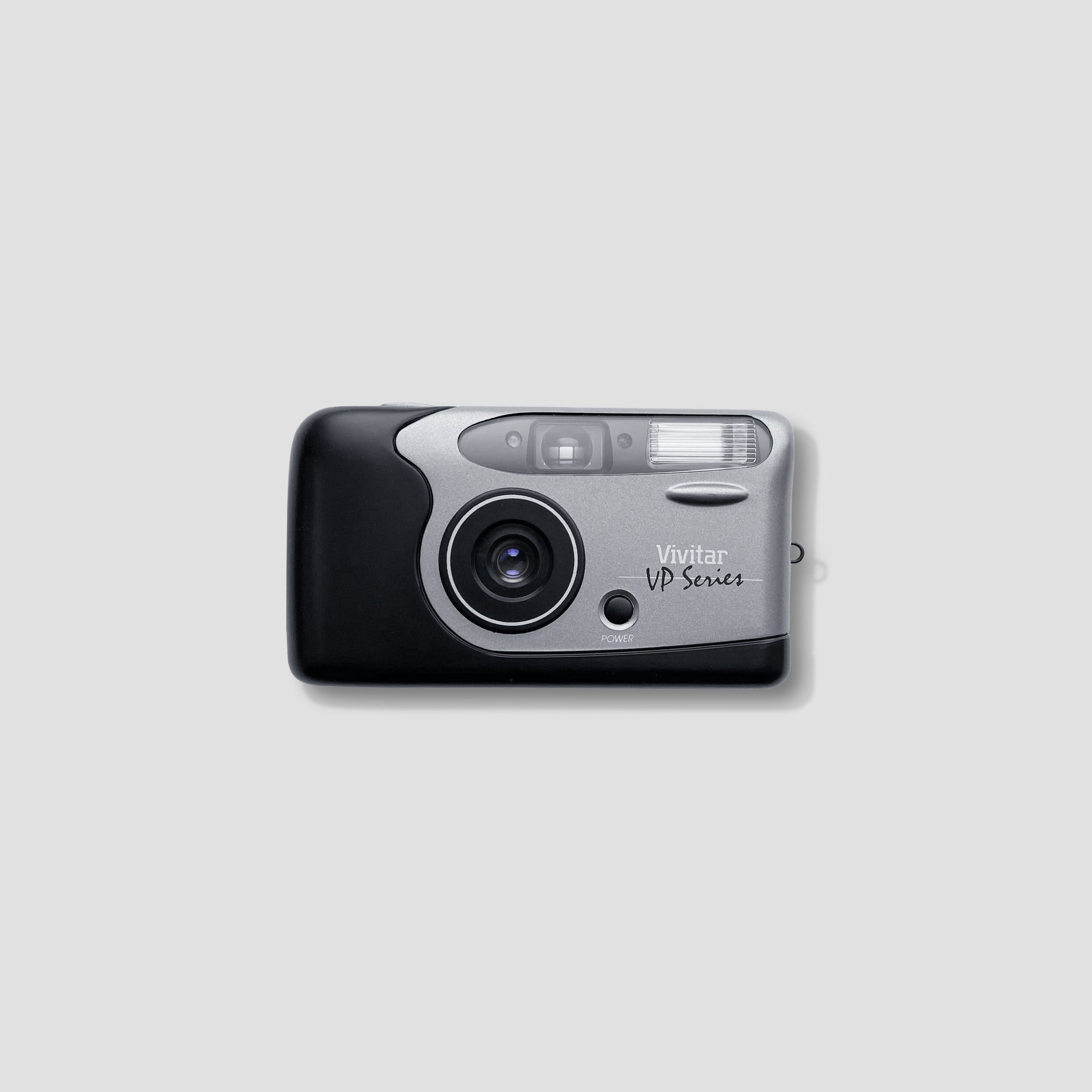 Vivitar VP2 Motor camera showing the sleek design and motorized film advance feature.