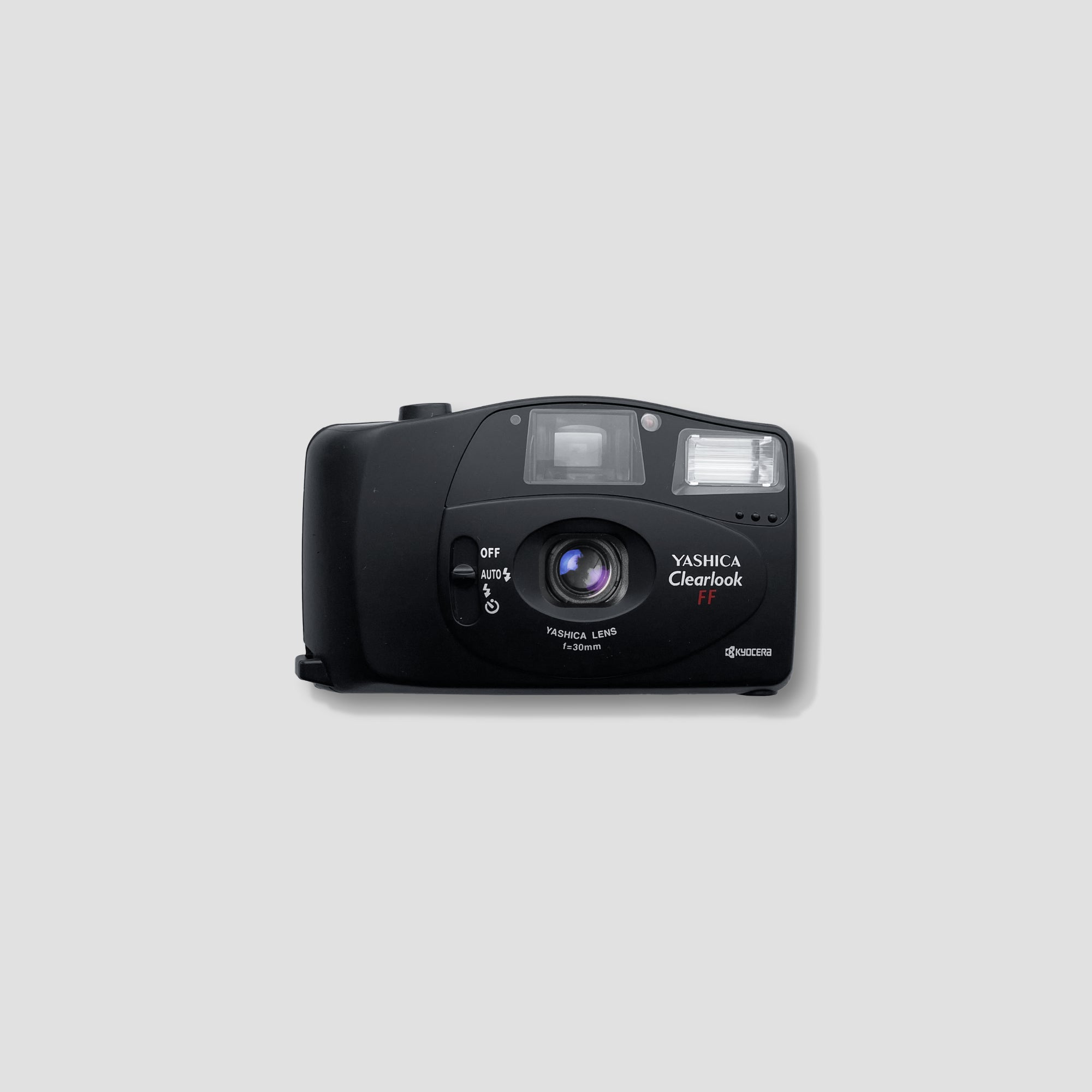 Side view of the Yashica Clearlook FF camera showing its compact design and lens.