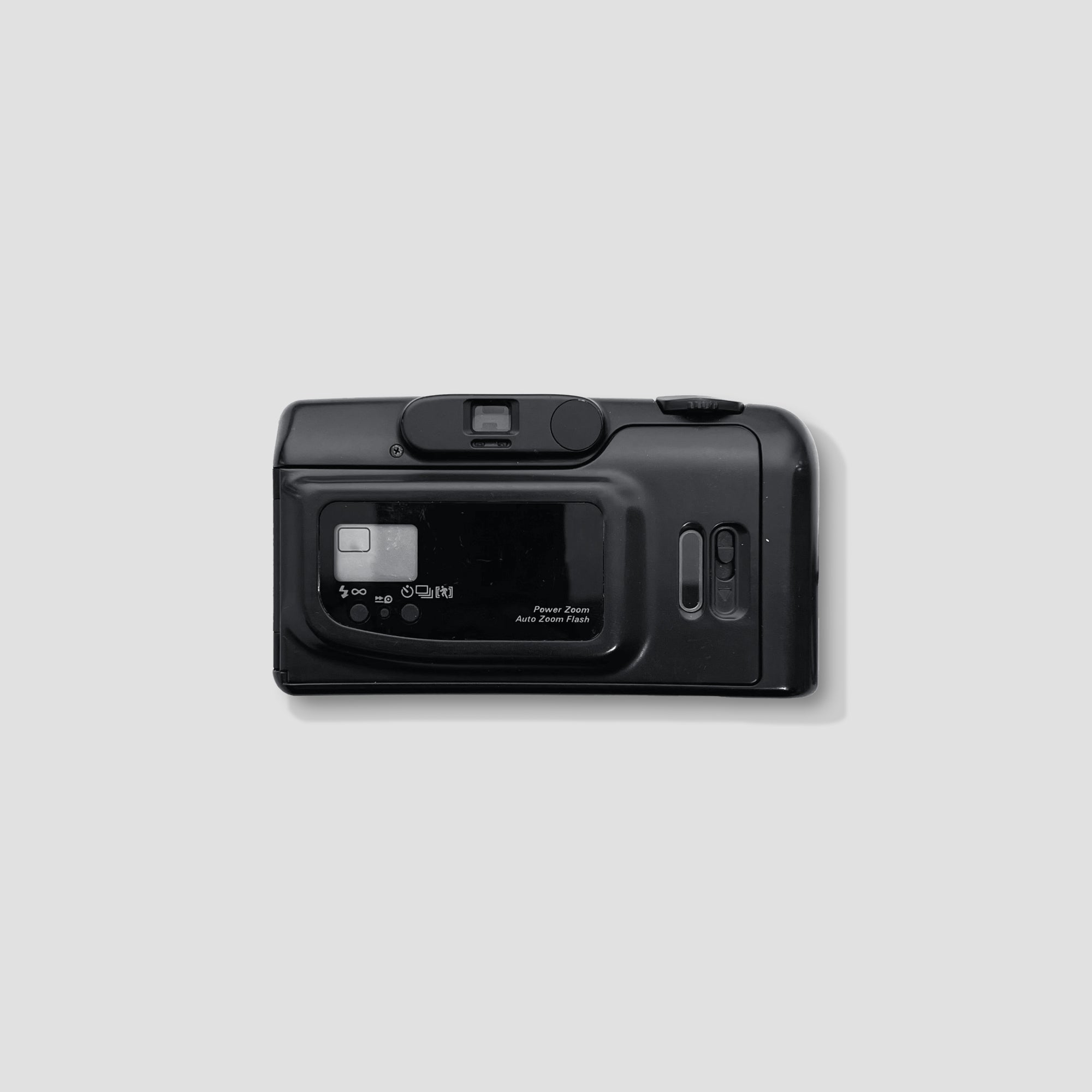 Close-up of lens and auto focus features on Yashica Microtec Zoom 90