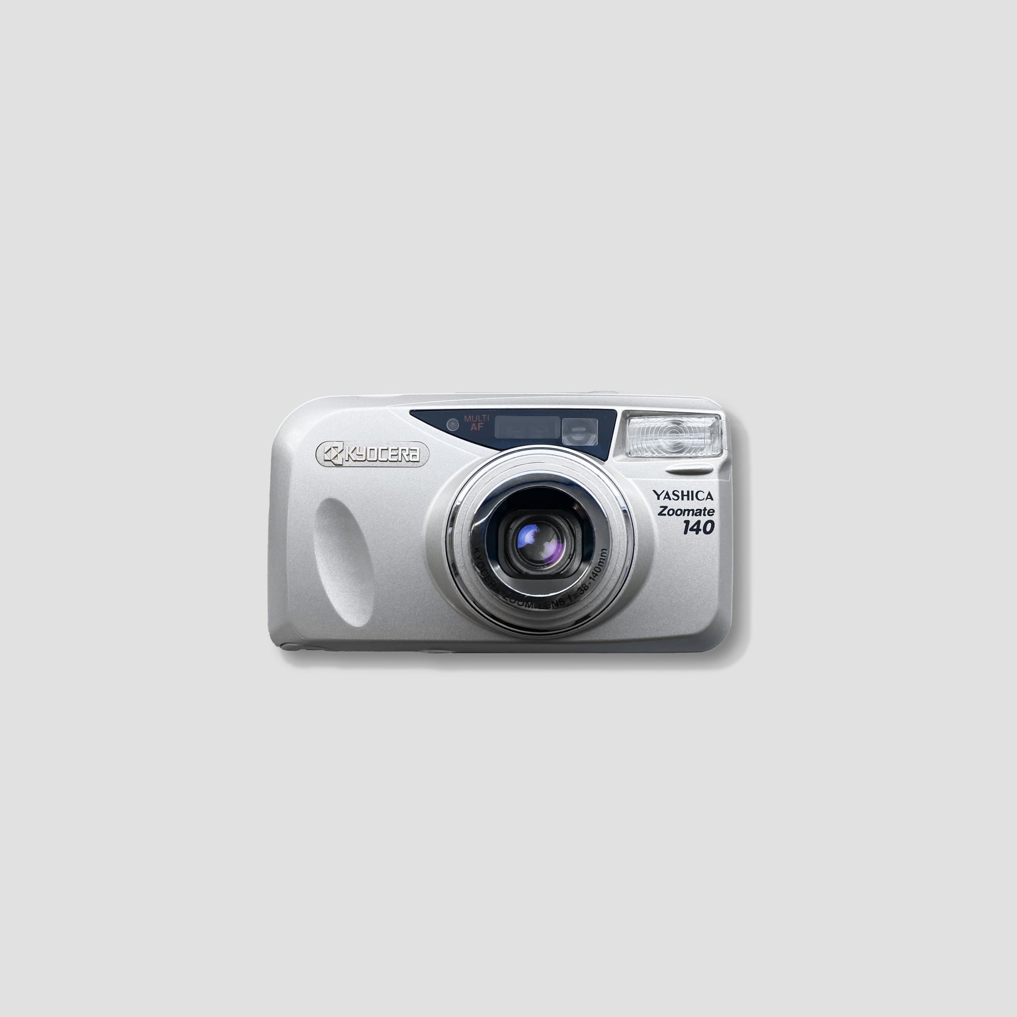 Front view of Yashica Zoomate 140 compact film camera with zoom lens