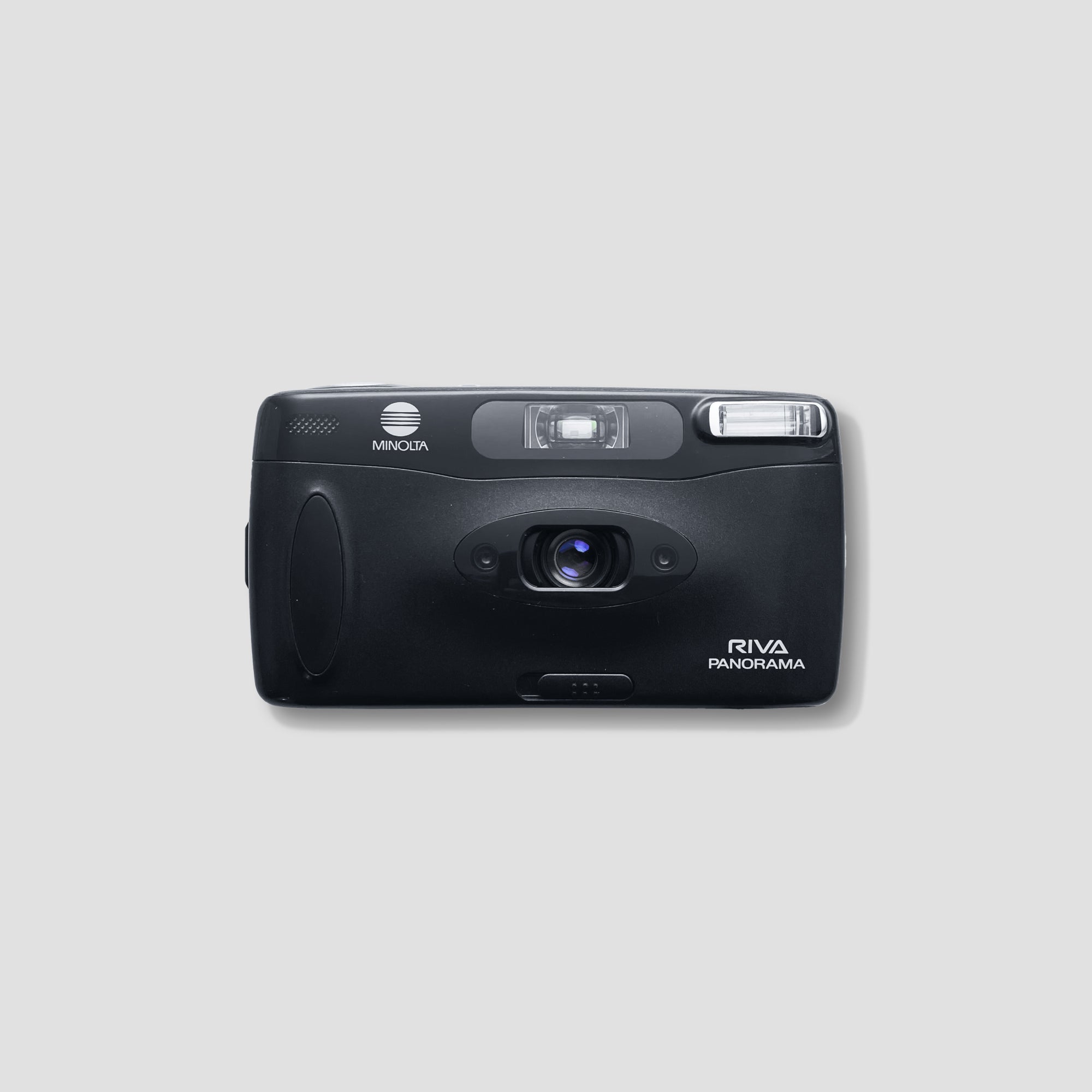 Minolta Riva Panorama camera showcasing its compact design and panoramic capabilities.