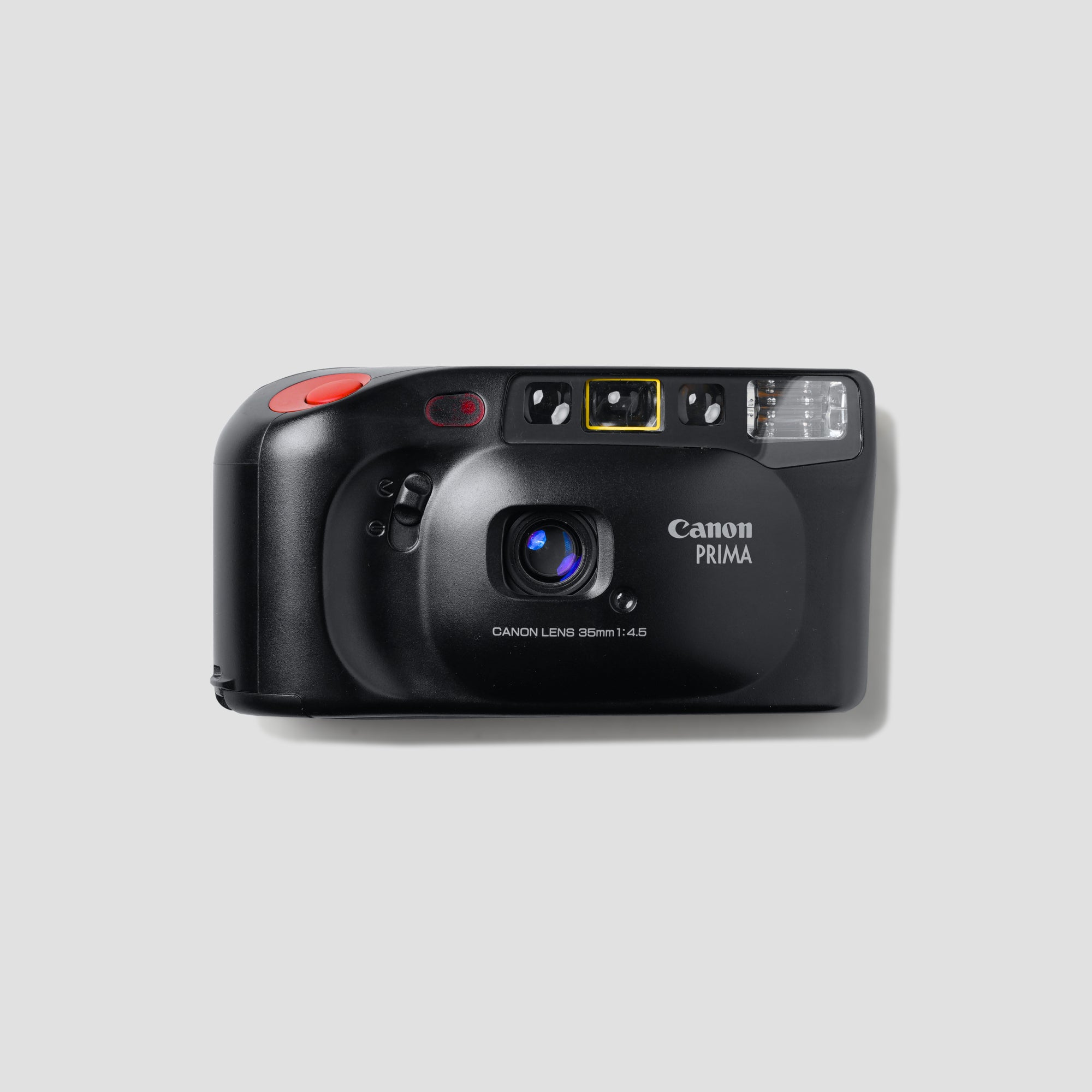 Canon Prima 4 with a 35mm lens showcasing its compact design for easy portability.