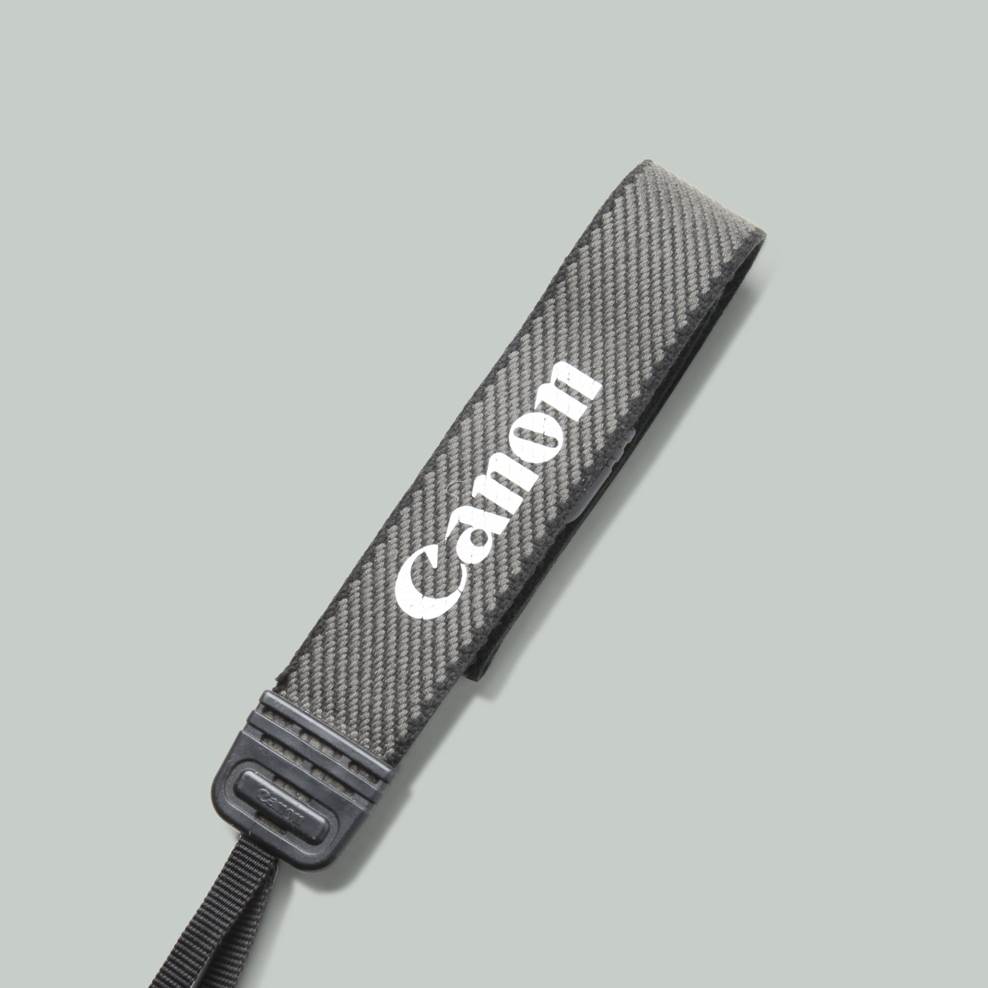 Canon EOS camera with strap attached, showing comfort and secure fit