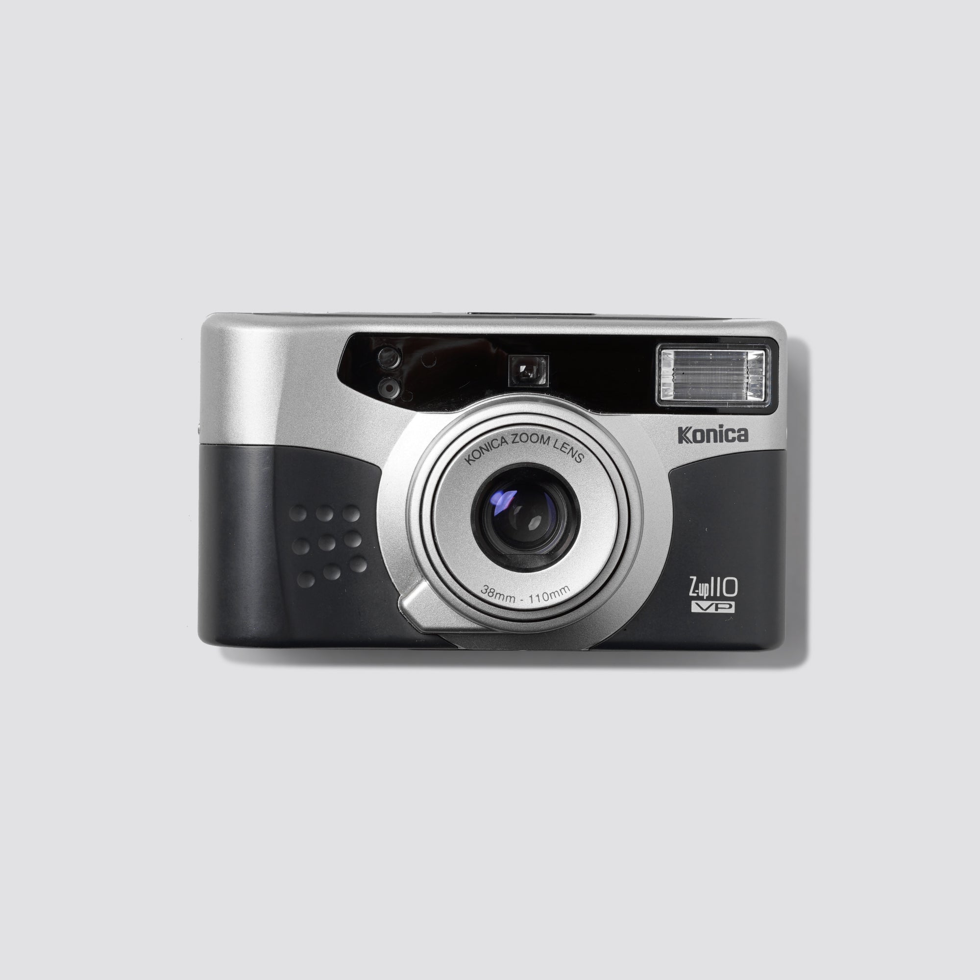 Front view of the Konica Z-up 110VP film camera showcasing its sleek design.