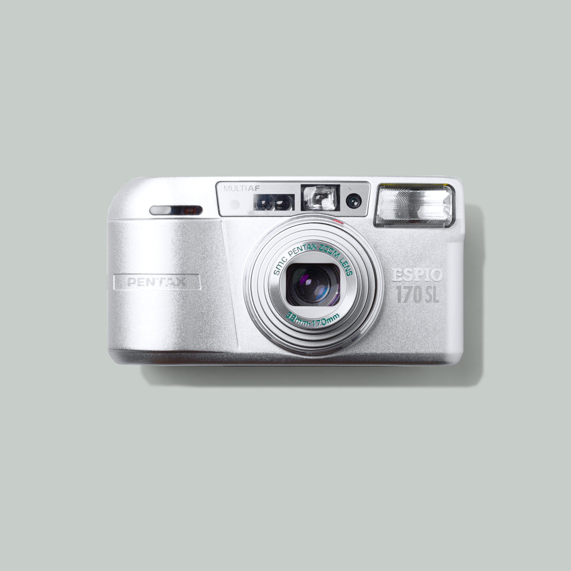 Pentax Espio 170 SL camera showcasing its zoom lens and compact size