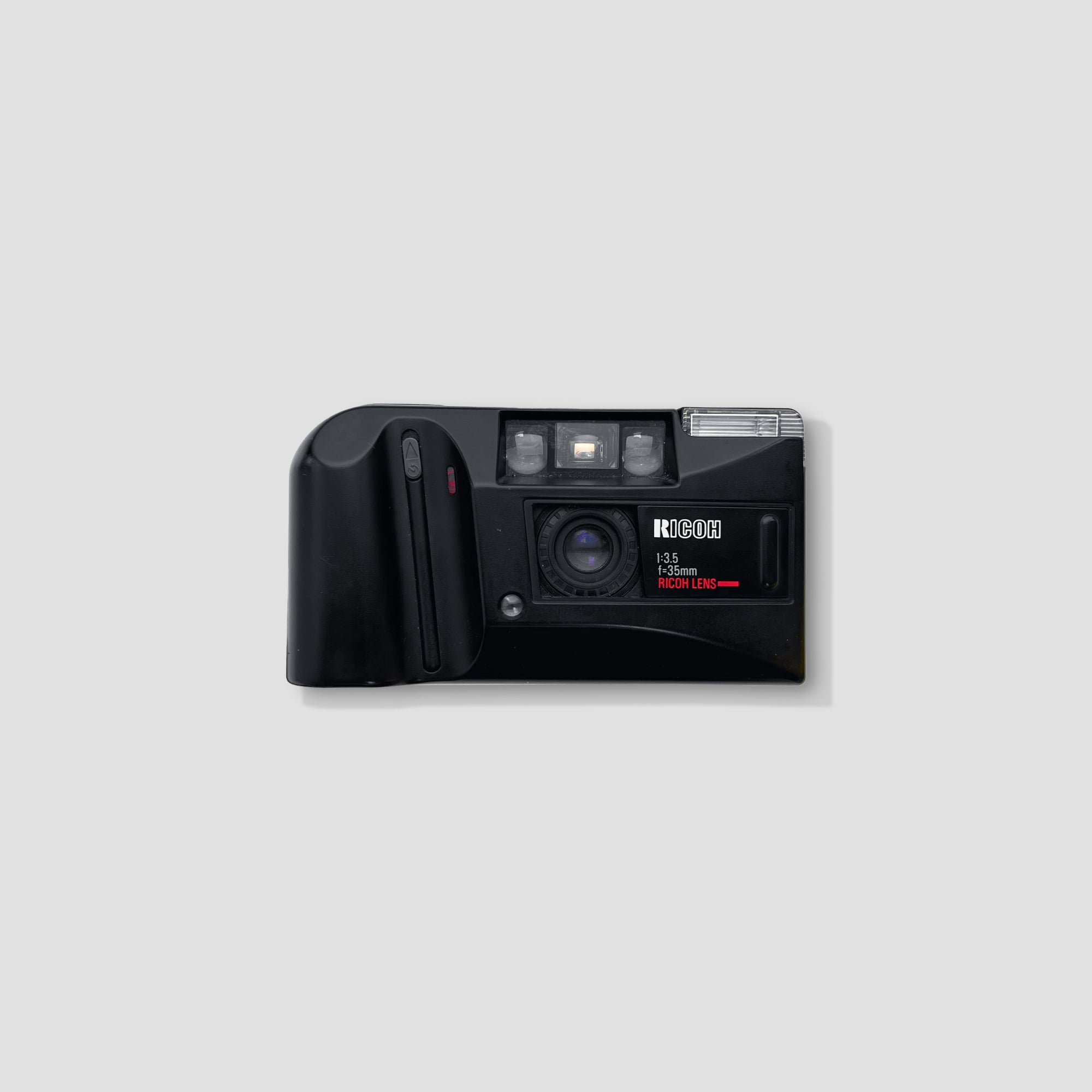 Ricoh AF-500 camera front view showing its vintage design and lens